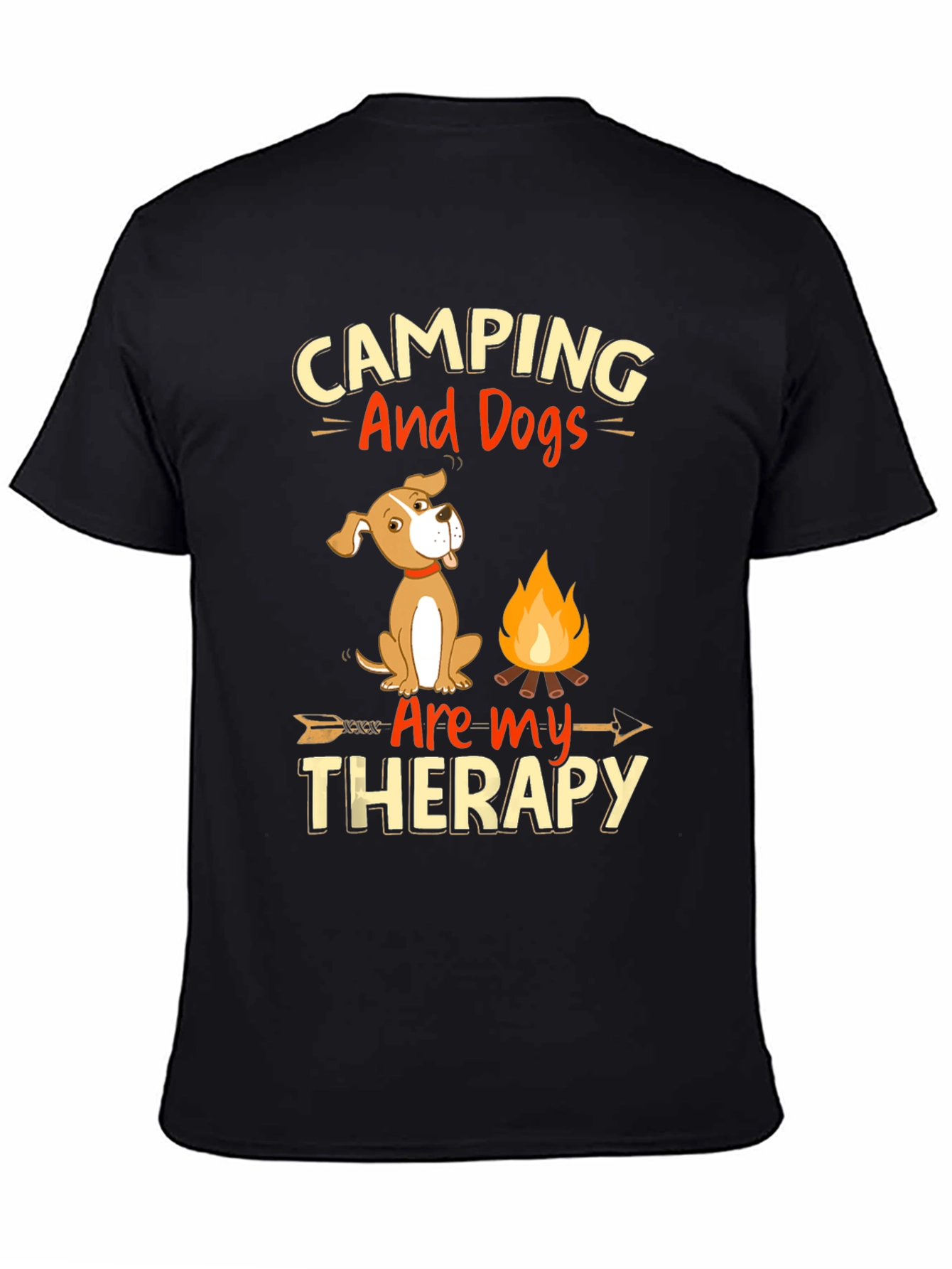Camping and Dogs Therapy Graphic Tee