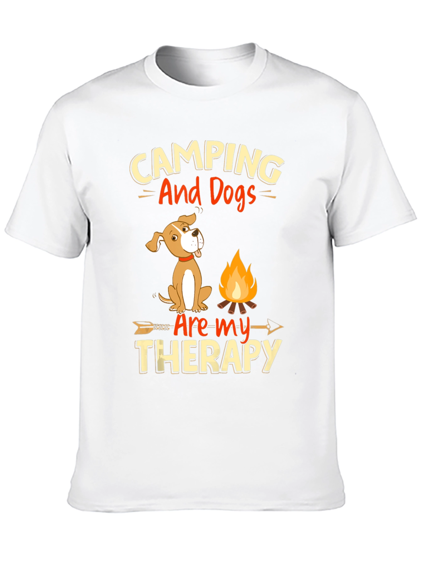 Camping and Dogs Therapy Graphic Tee