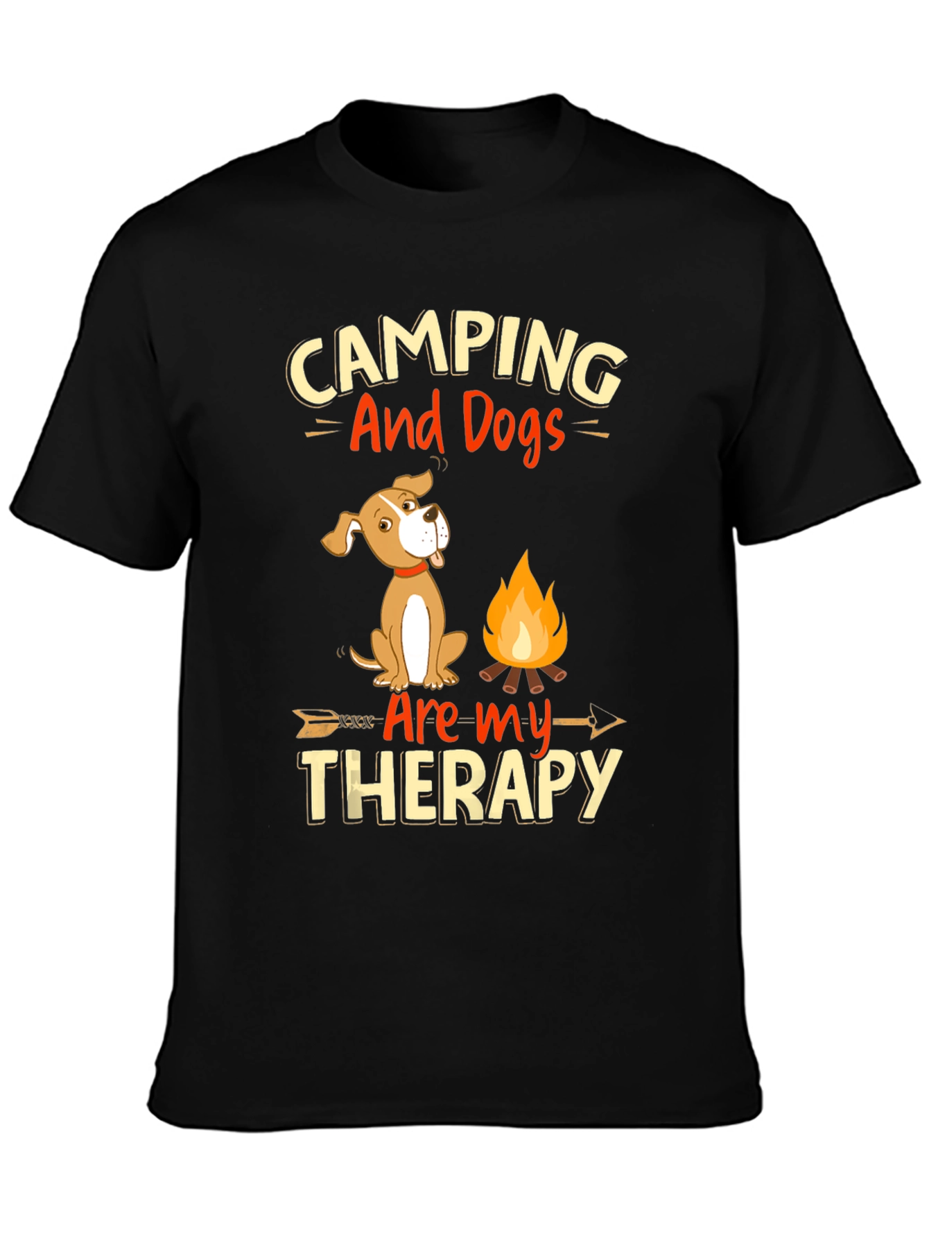 Camping and Dogs Therapy Graphic Tee