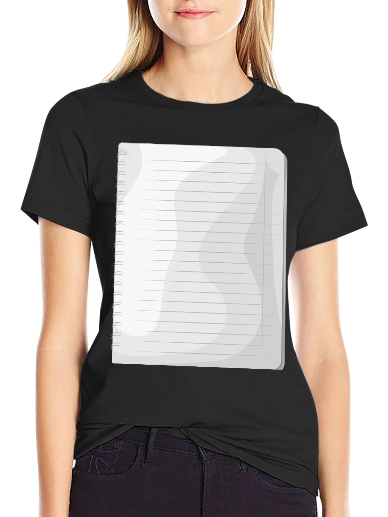 Notebook Graphic Tee - Black Cotton Casual T-Shirt