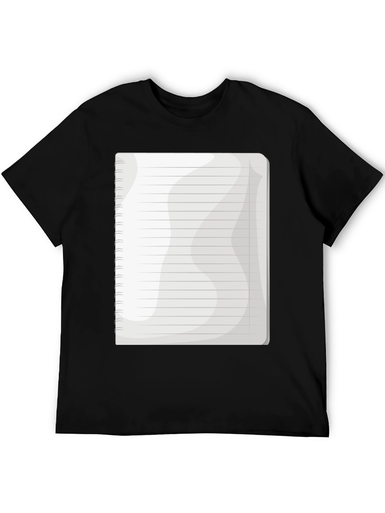 Notebook Graphic Tee - Black Cotton Casual T-Shirt