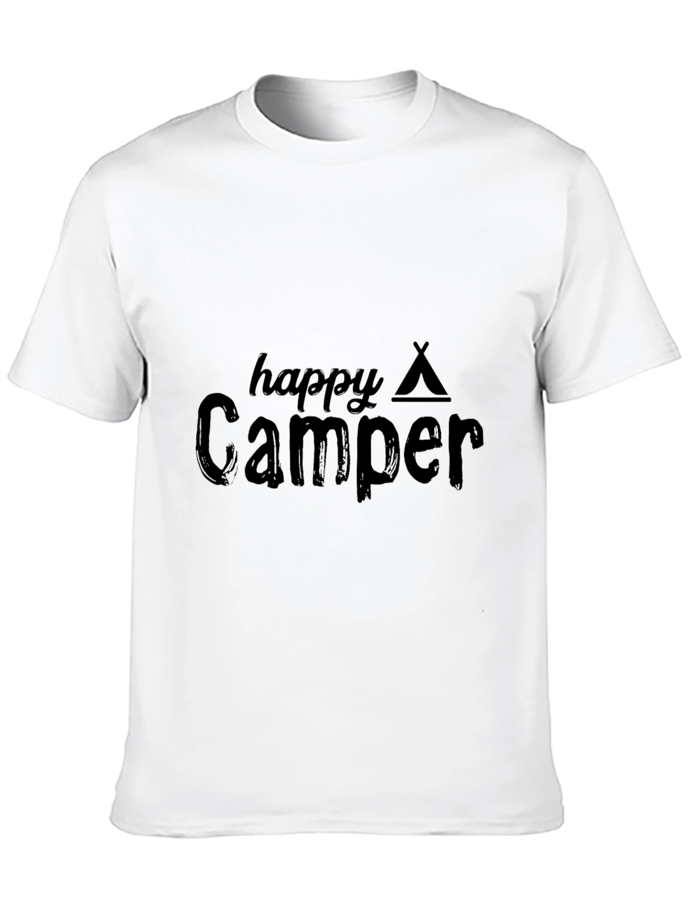 Happy Camper T-Shirt - Black Camping Tee