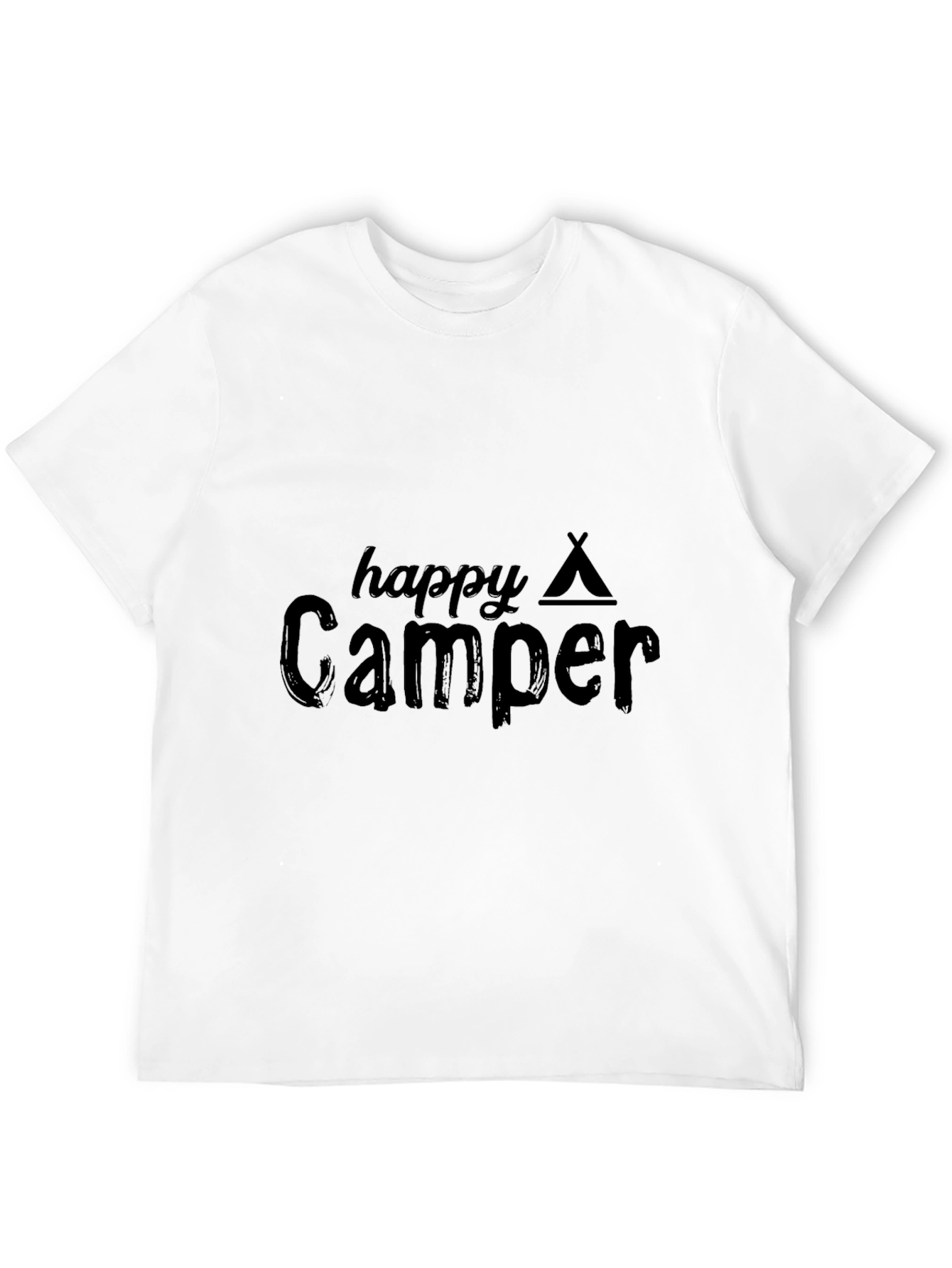 Happy Camper T-Shirt - Black Camping Tee