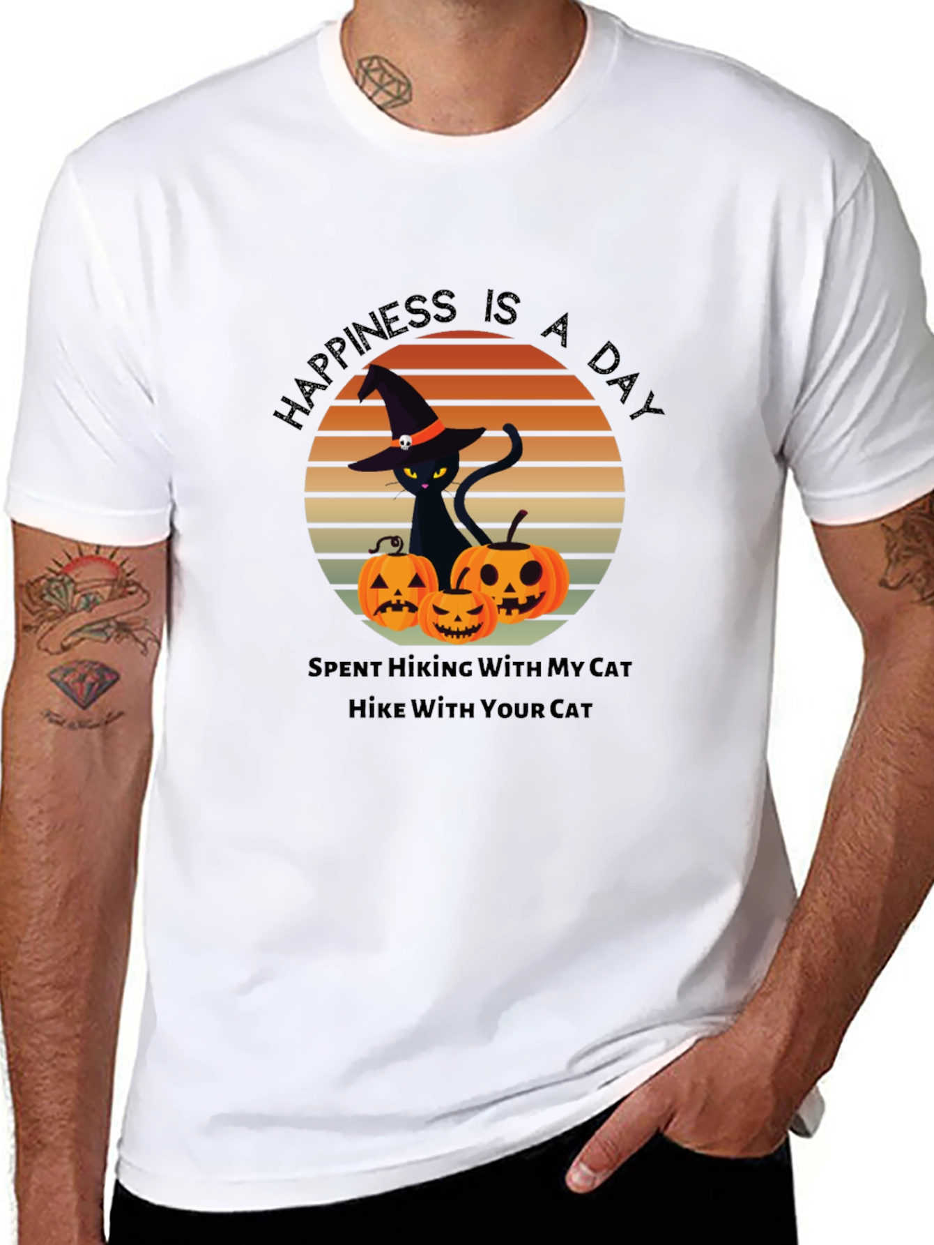 Halloween Cat Hiking T-Shirt - Hike With Your Cat