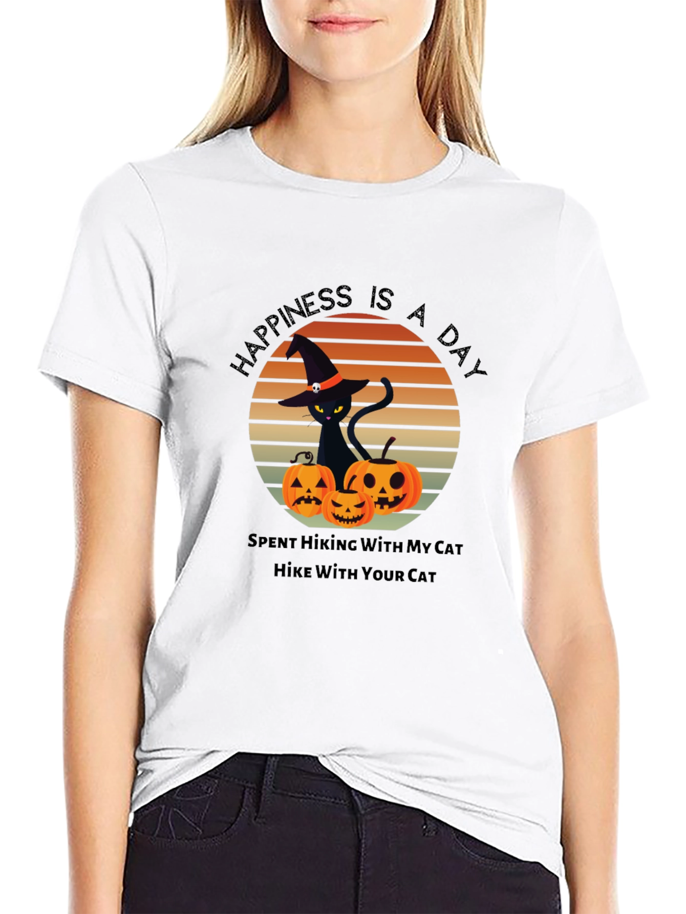 Halloween Cat Hiking T-Shirt - Hike With Your Cat
