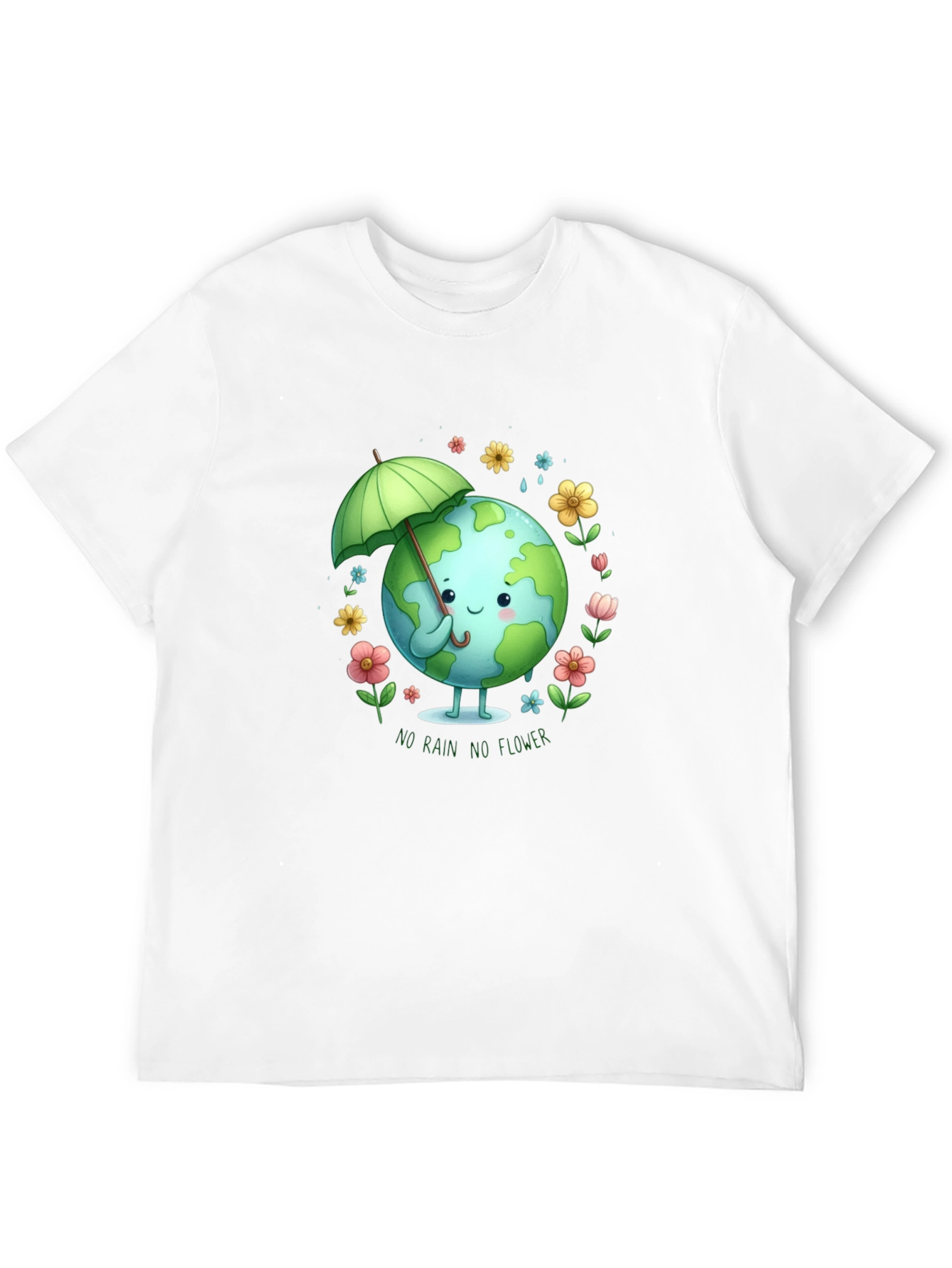 Eco Earth Tee: No Rain No Flower Graphic