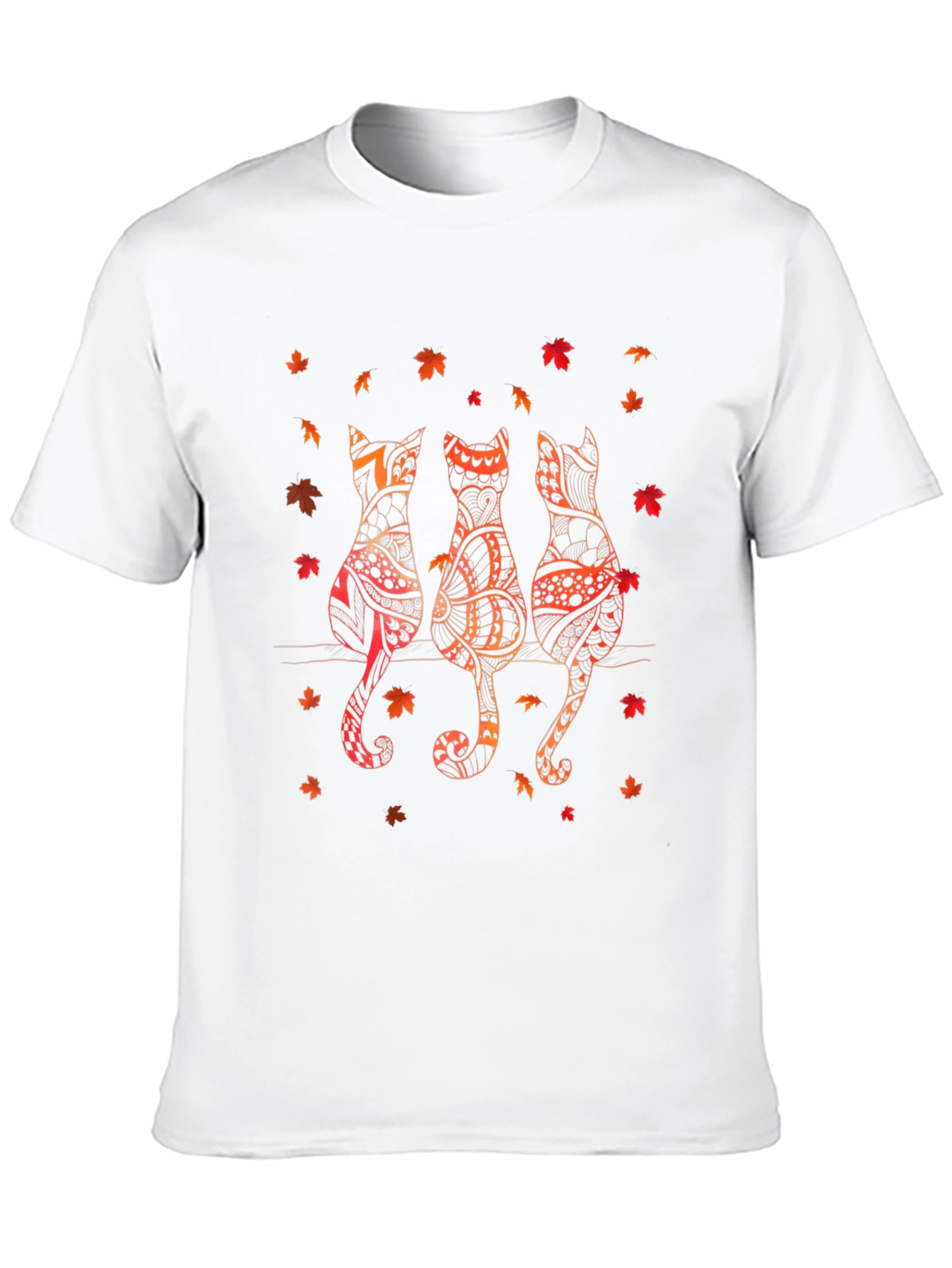 Fall Cats Graphic Tee - Autumn Style