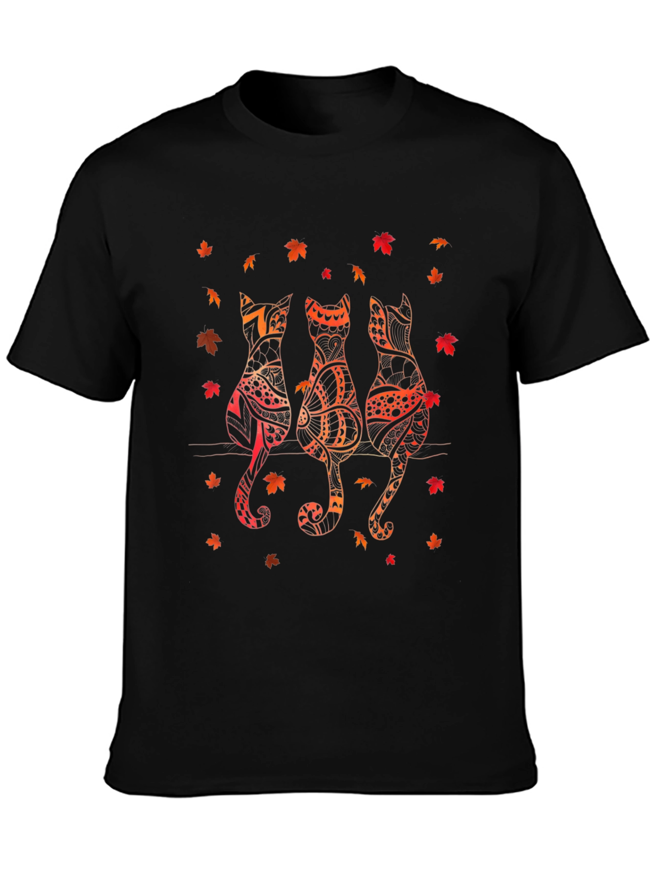 Fall Cats Graphic Tee - Autumn Style
