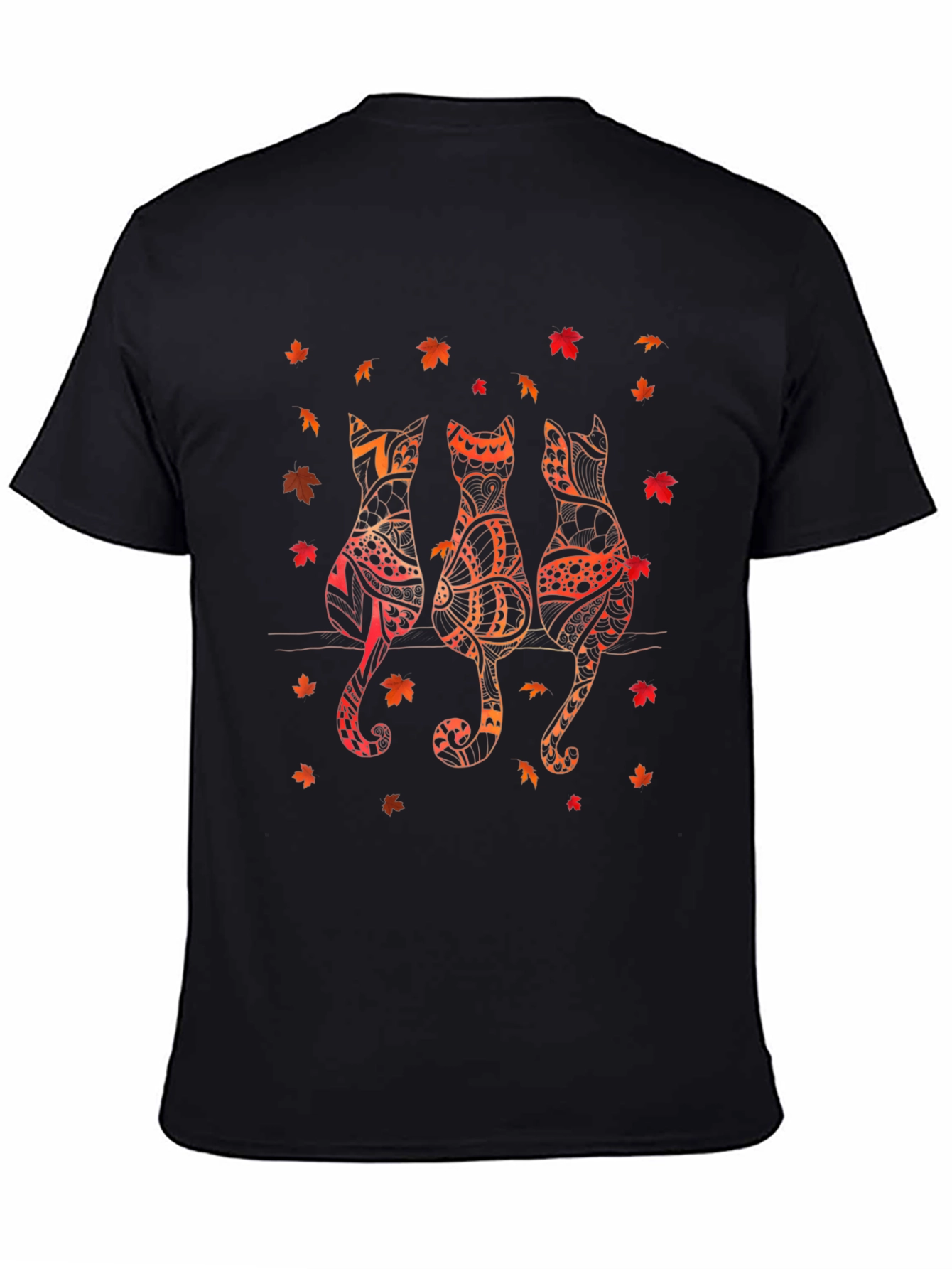 Fall Cats Graphic Tee - Autumn Style