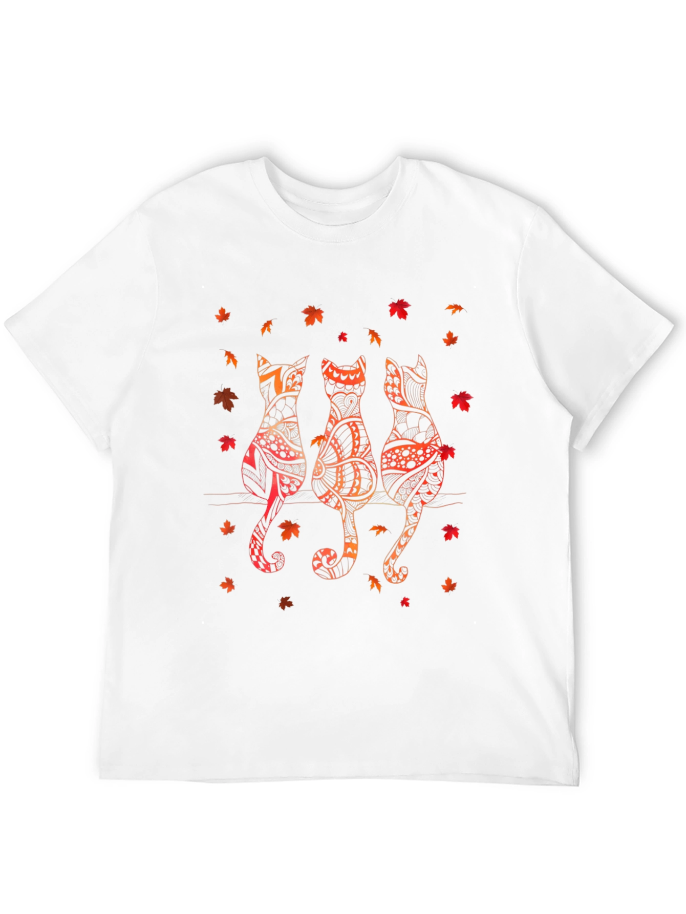 Fall Cats Graphic Tee - Autumn Style