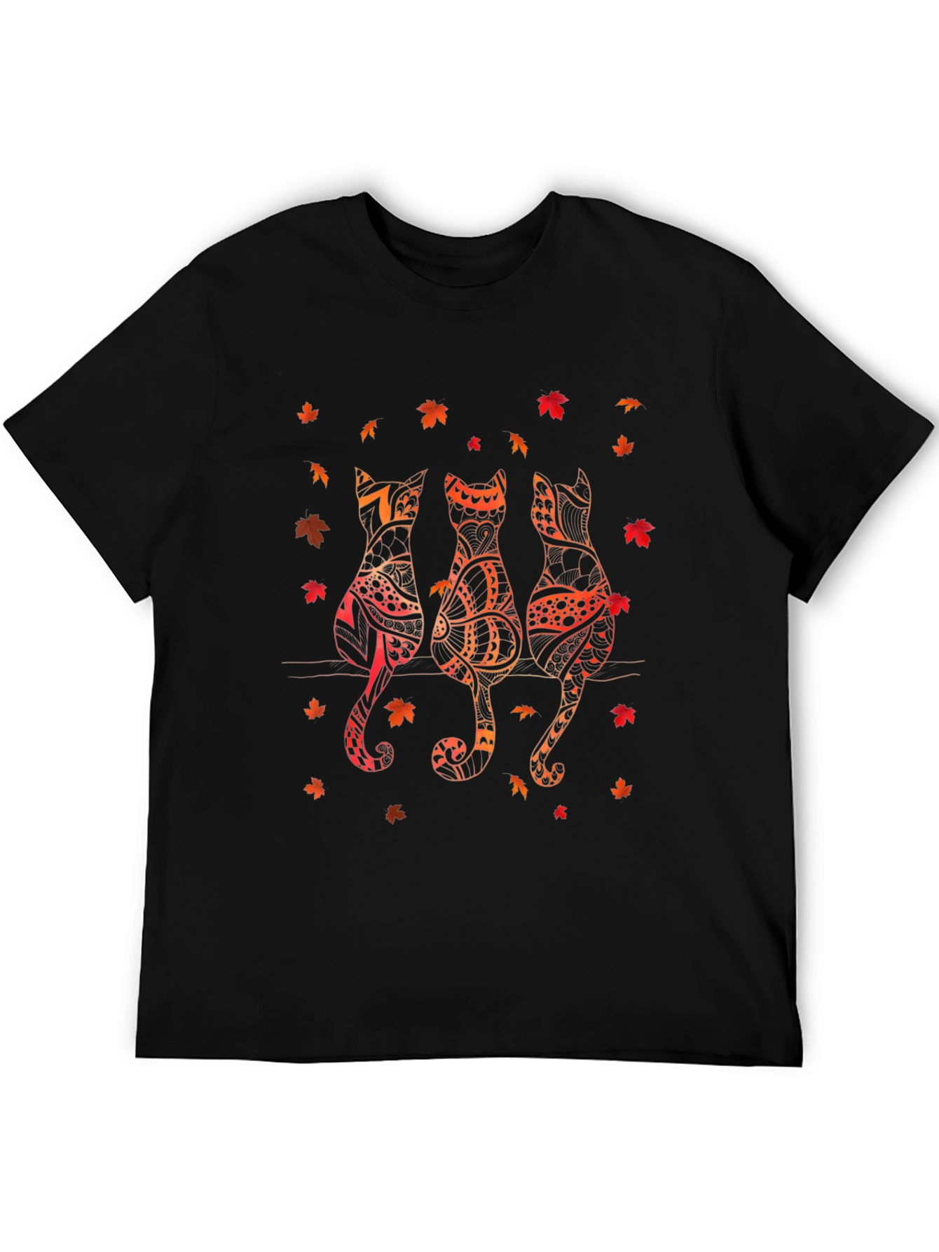 Fall Cats Graphic Tee - Autumn Style