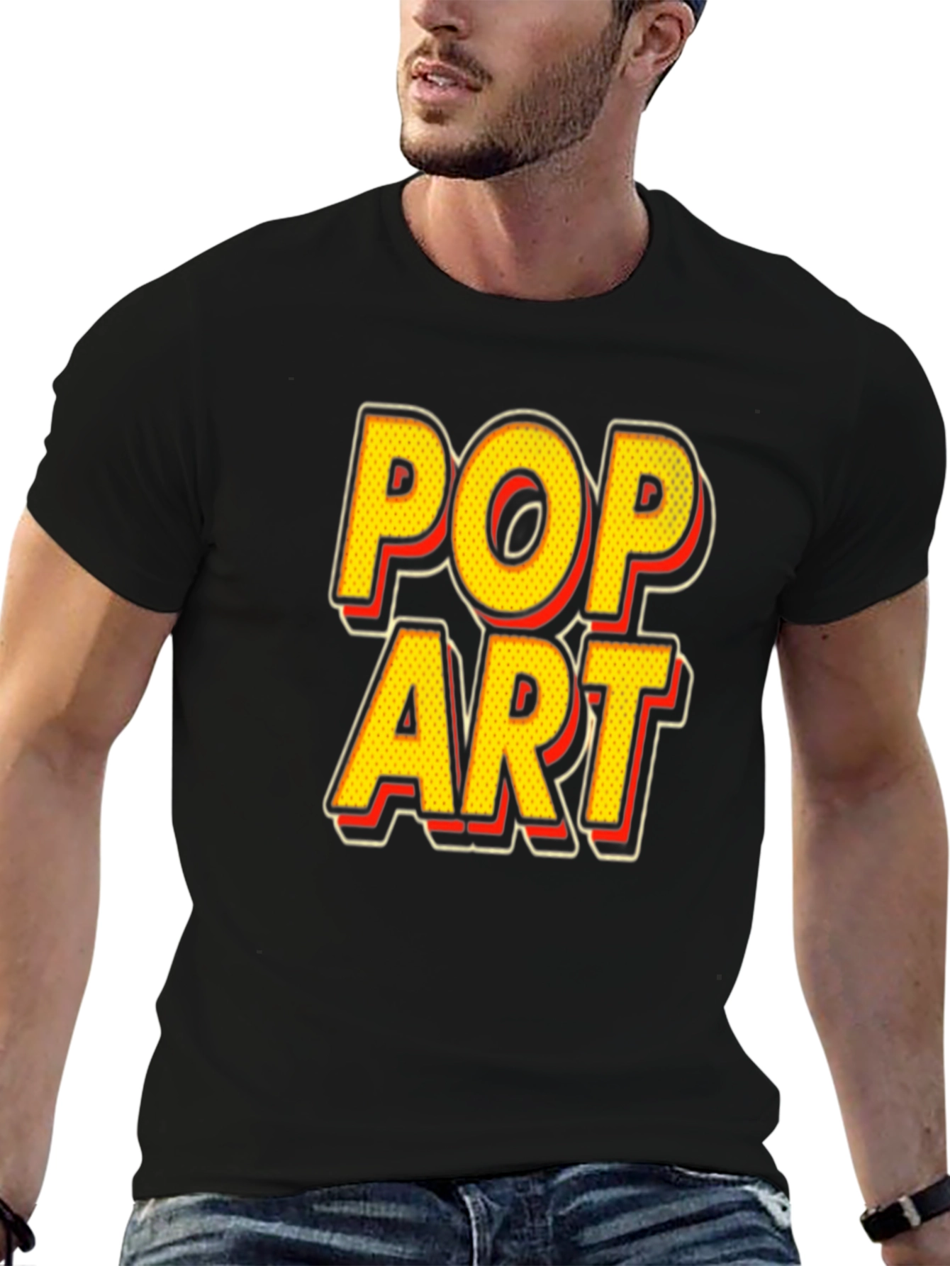 Pop Art Graphic Black T-Shirt - Unique Design Tee
