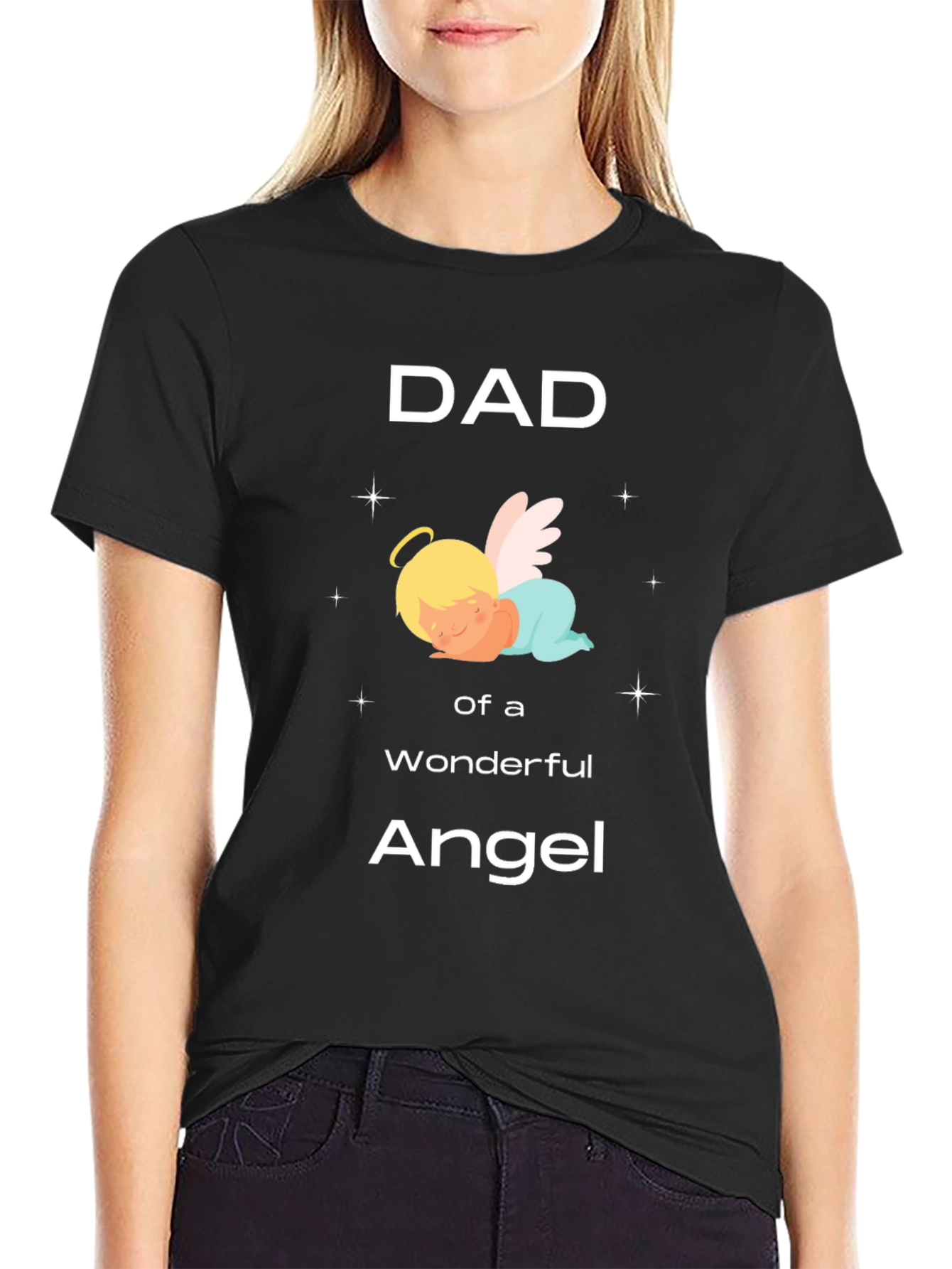Dad of an Angel T-Shirt Black
