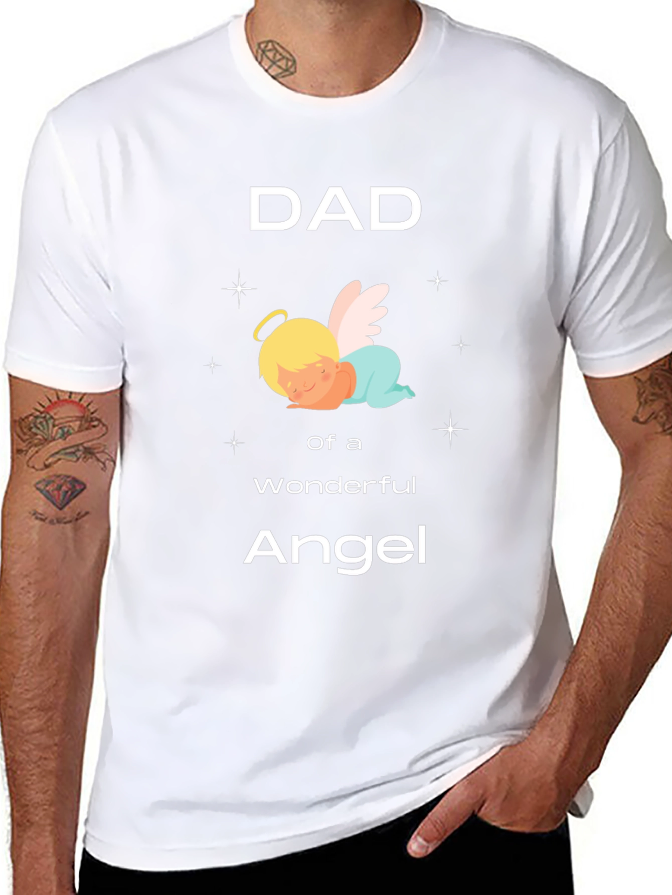 Dad of an Angel T-Shirt Black