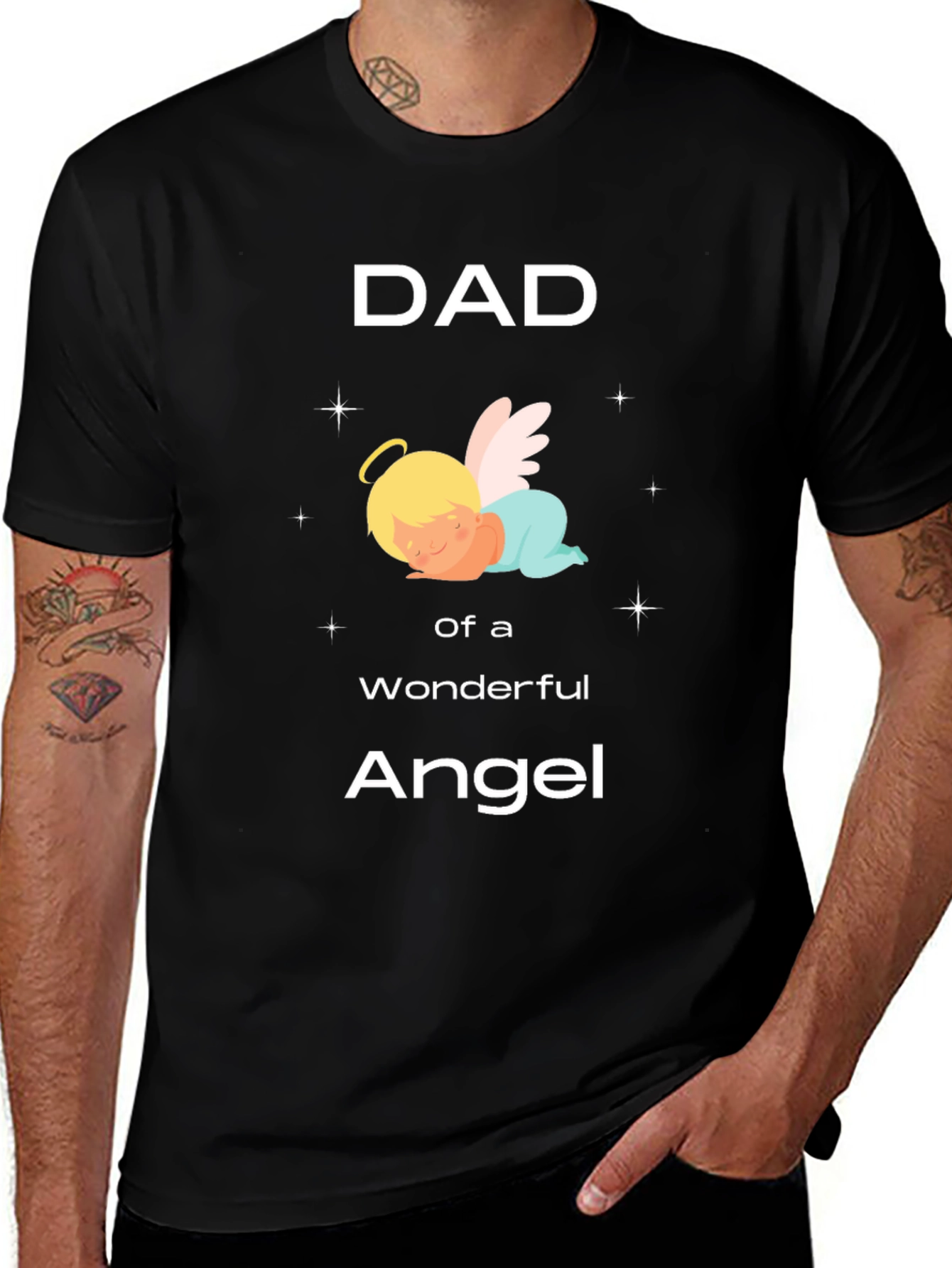 Dad of an Angel T-Shirt Black