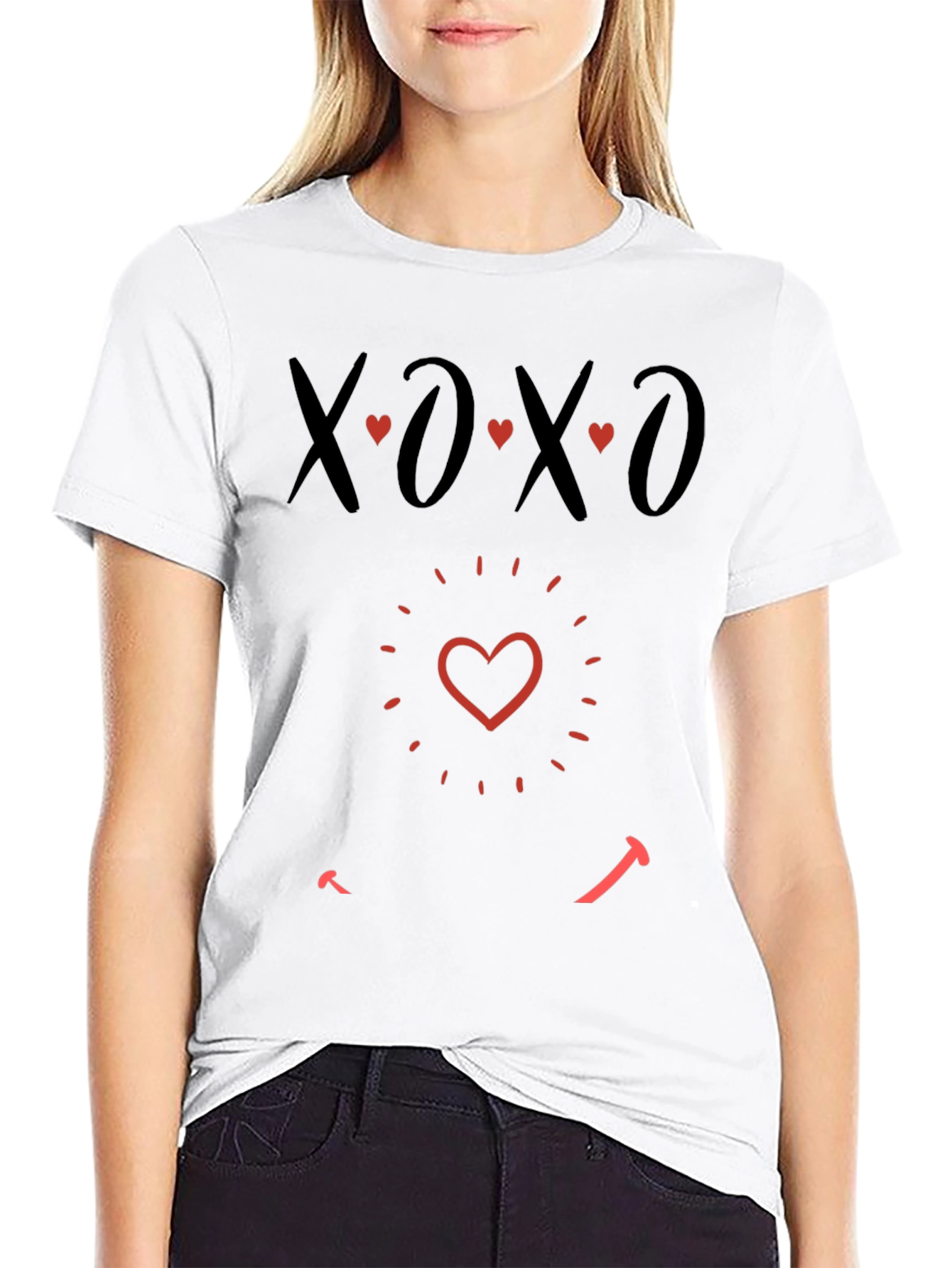 XOXO Heart Graphic Tee - Valentines Day T-Shirt
