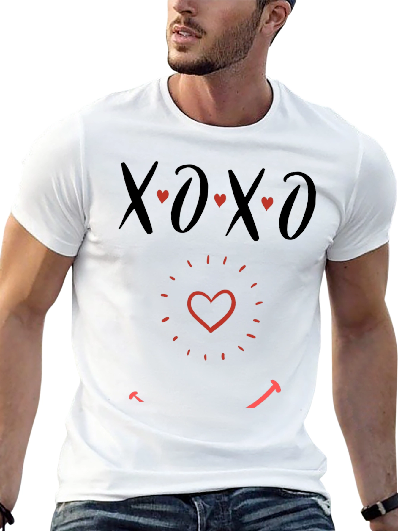 XOXO Heart Graphic Tee - Valentines Day T-Shirt
