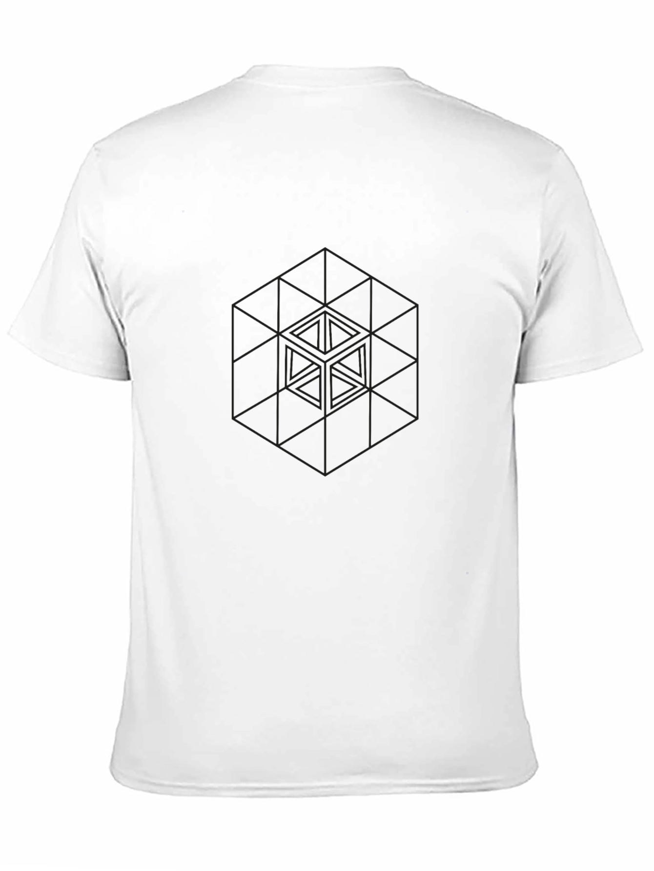 Geometric Cube Graphic Black T-Shirt