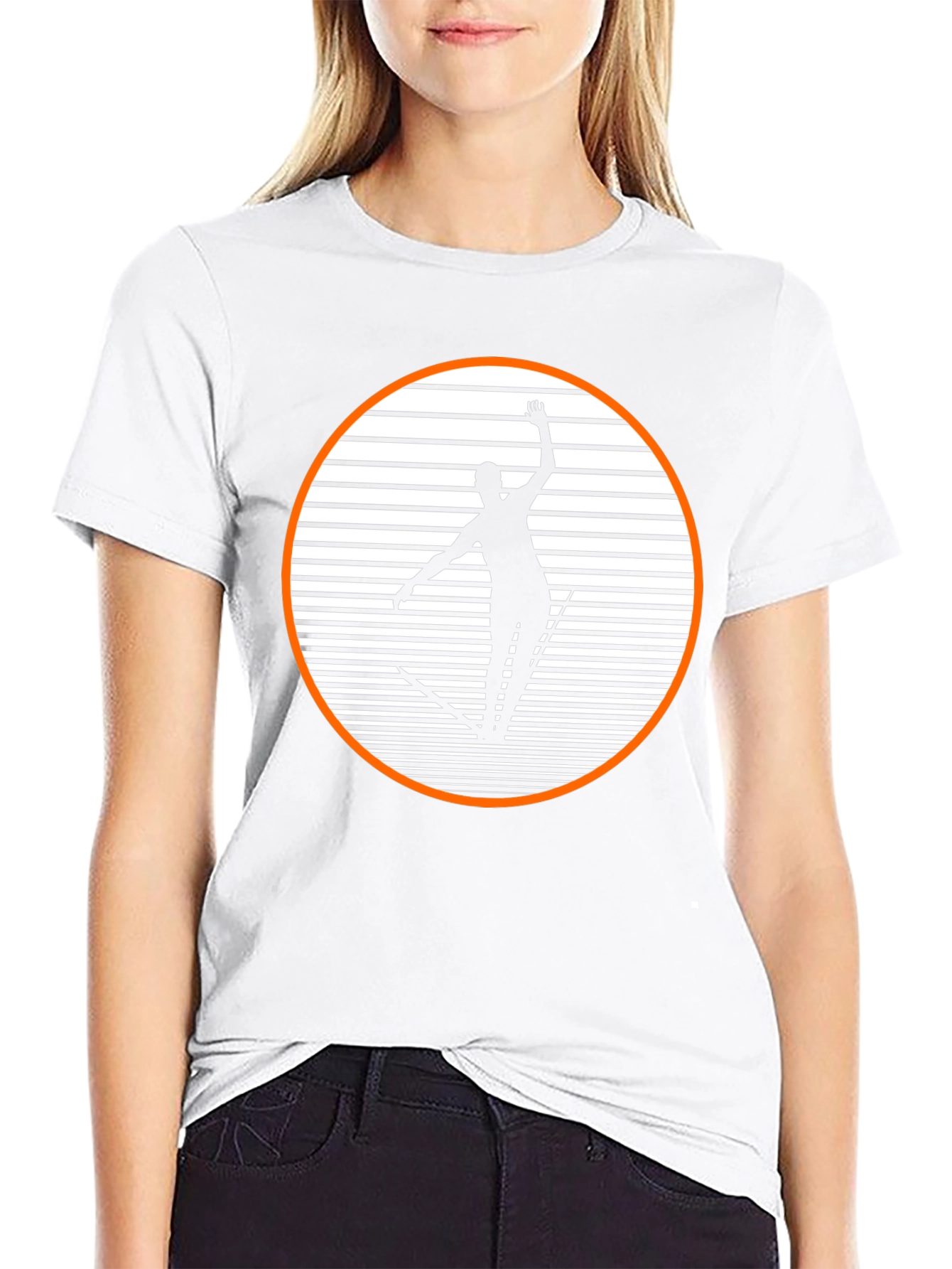 Retro Skiing Graphic Tee - Black Cotton Blend Shirt