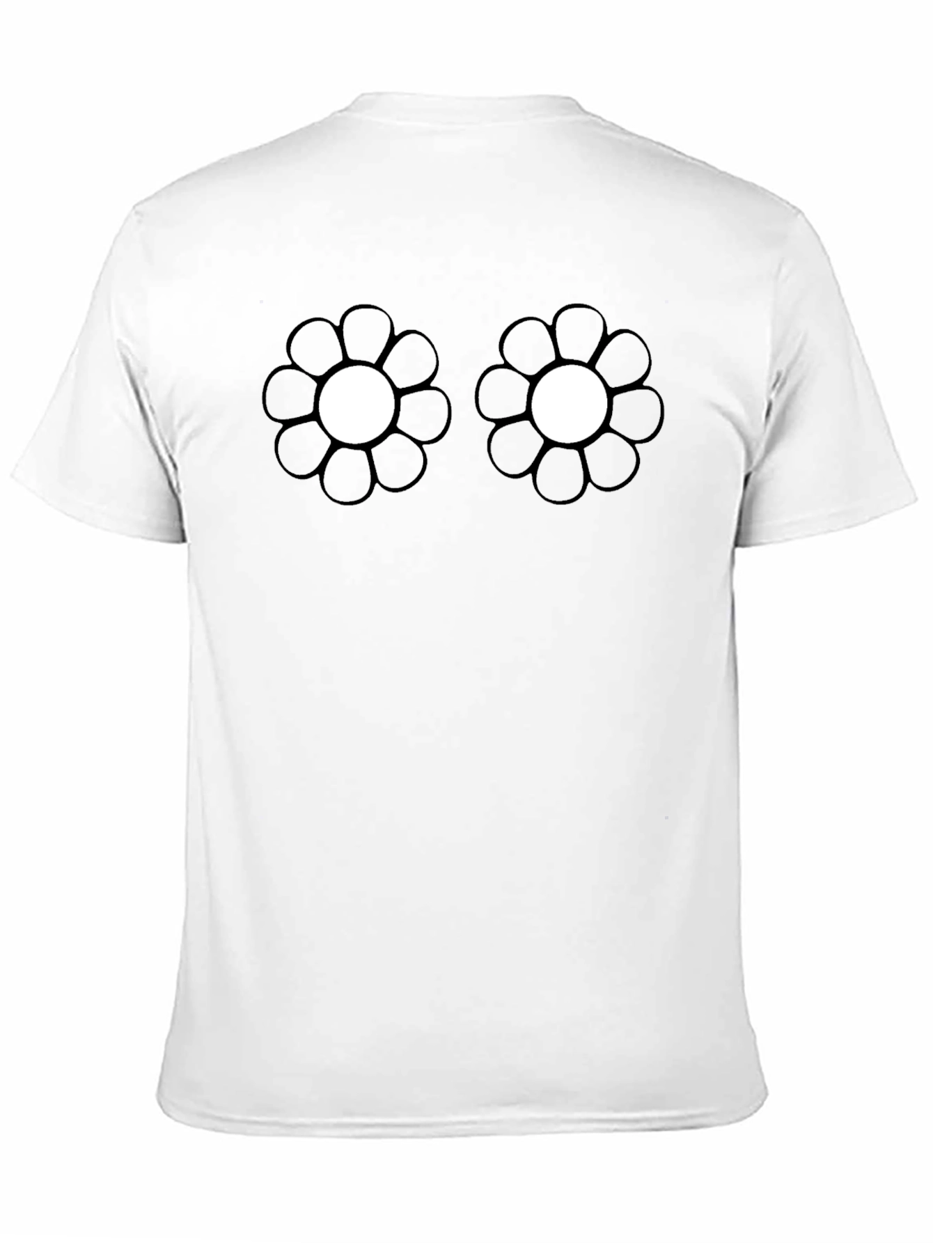 Floral Graphic T-Shirt - Black - Funny