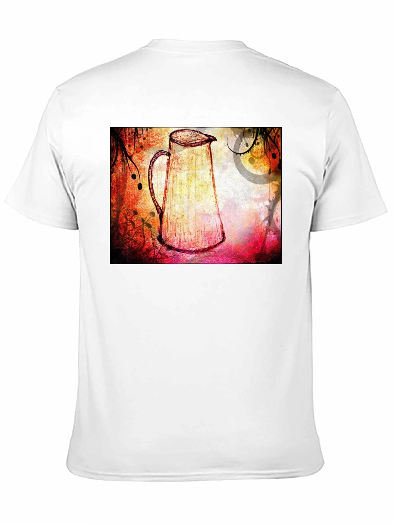 Abstract Pitcher Graphic Tee - Unique Artistic Design