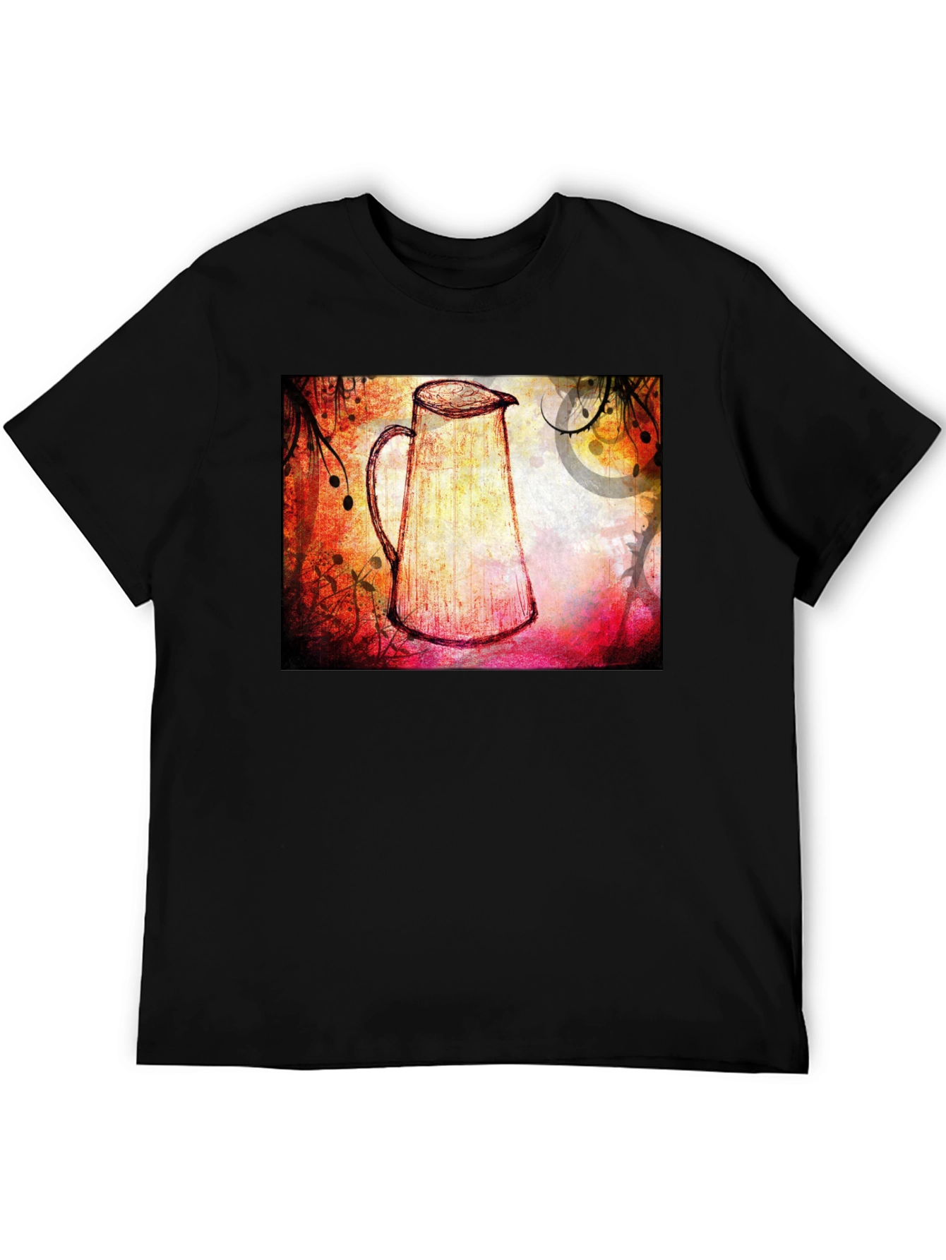 Abstract Pitcher Graphic Tee - Unique Artistic Design