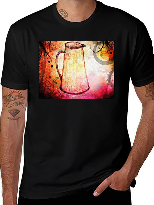Abstract Pitcher Graphic Tee - Unique Artistic Design