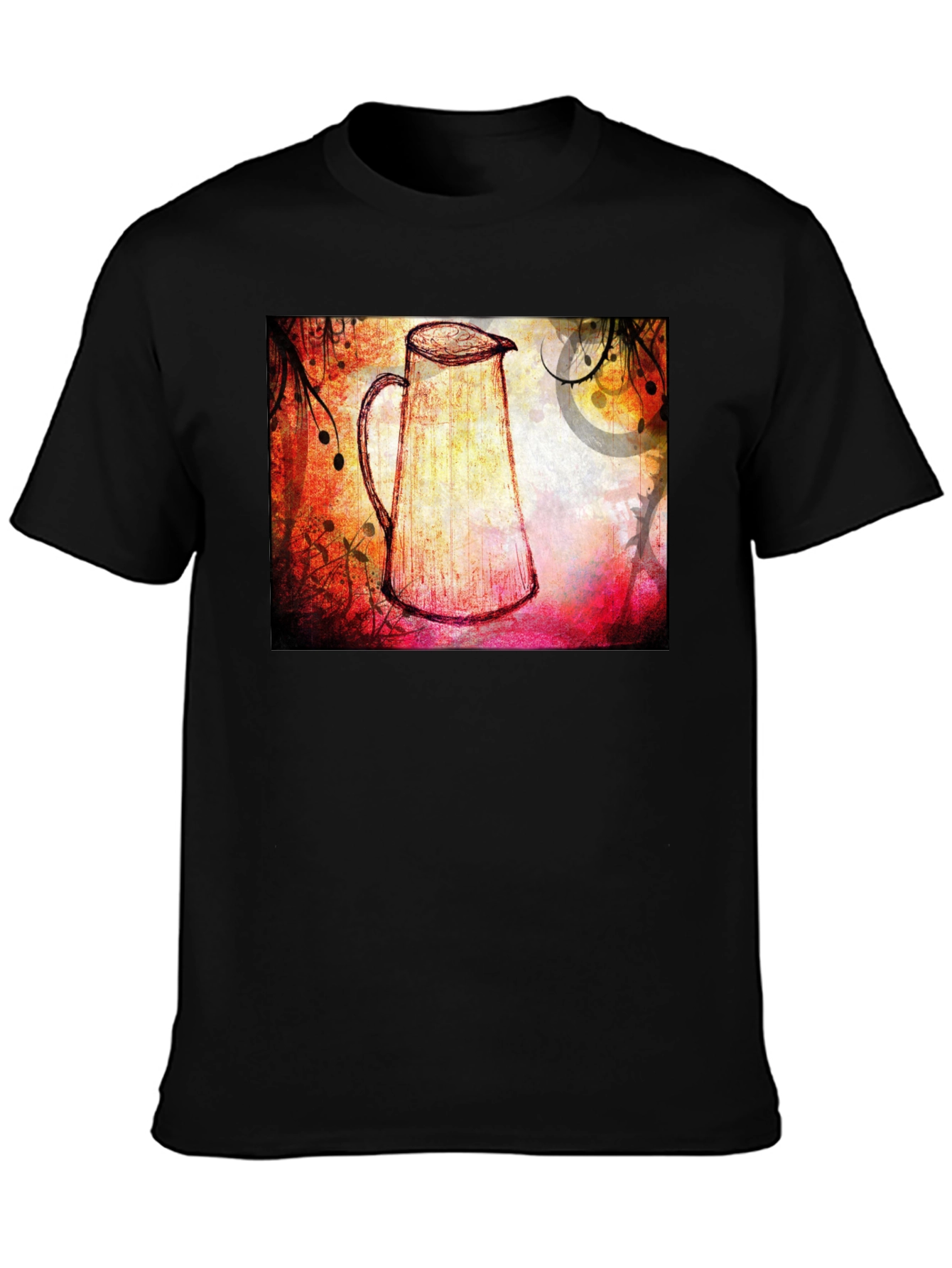 Abstract Pitcher Graphic Tee - Unique Artistic Design