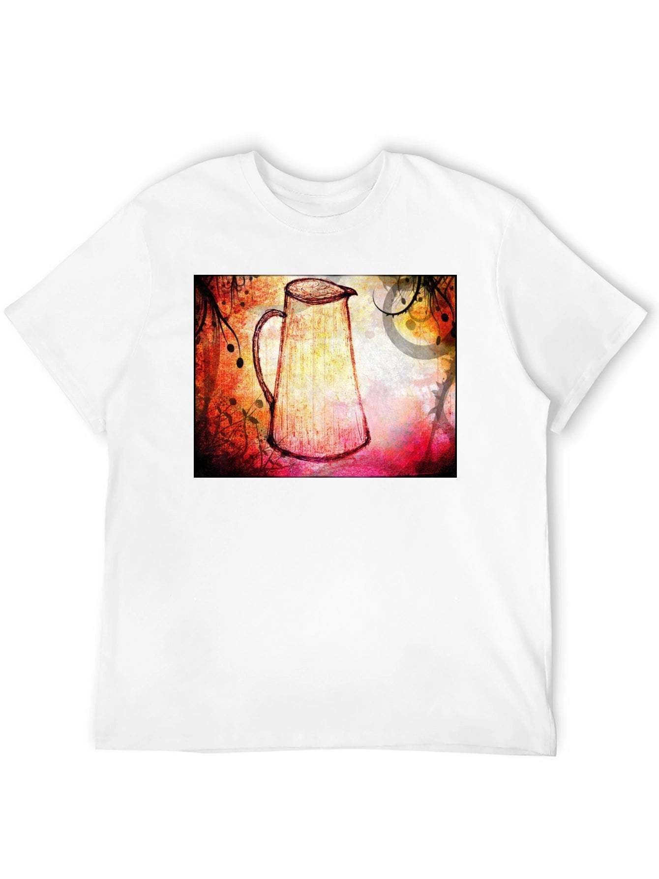 Abstract Pitcher Graphic Tee - Unique Artistic Design