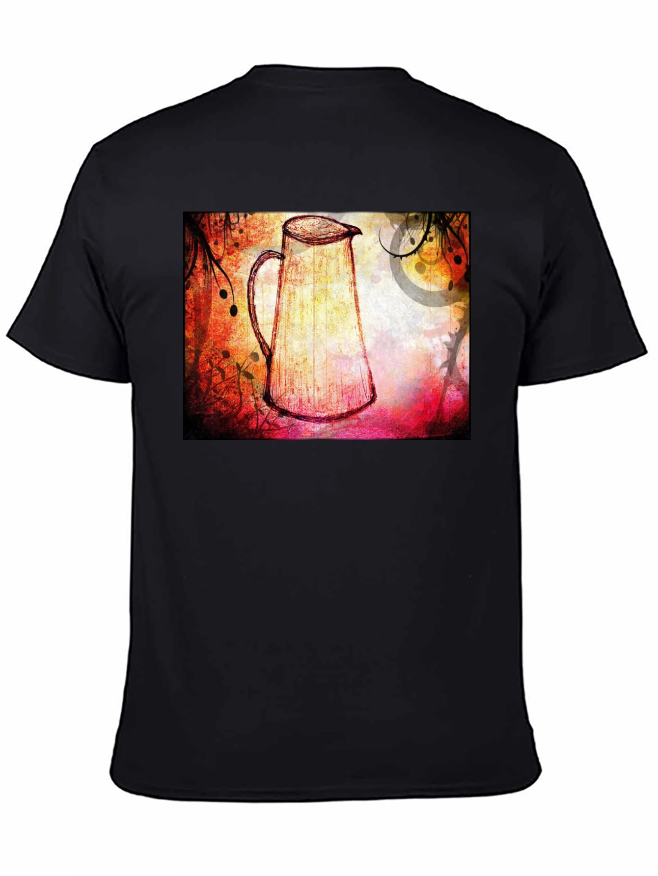 Abstract Pitcher Graphic Tee - Unique Artistic Design