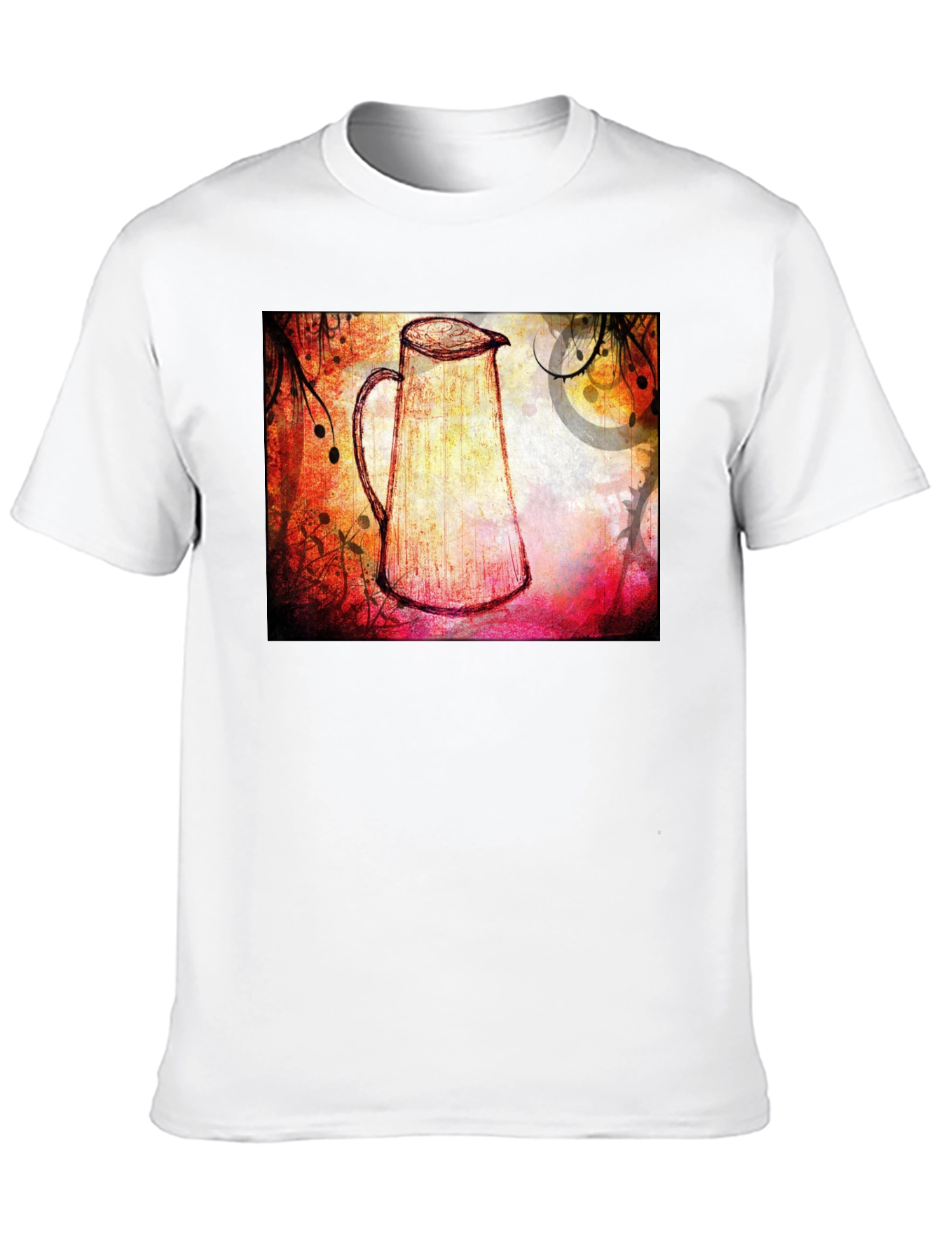 Abstract Pitcher Graphic Tee - Unique Artistic Design