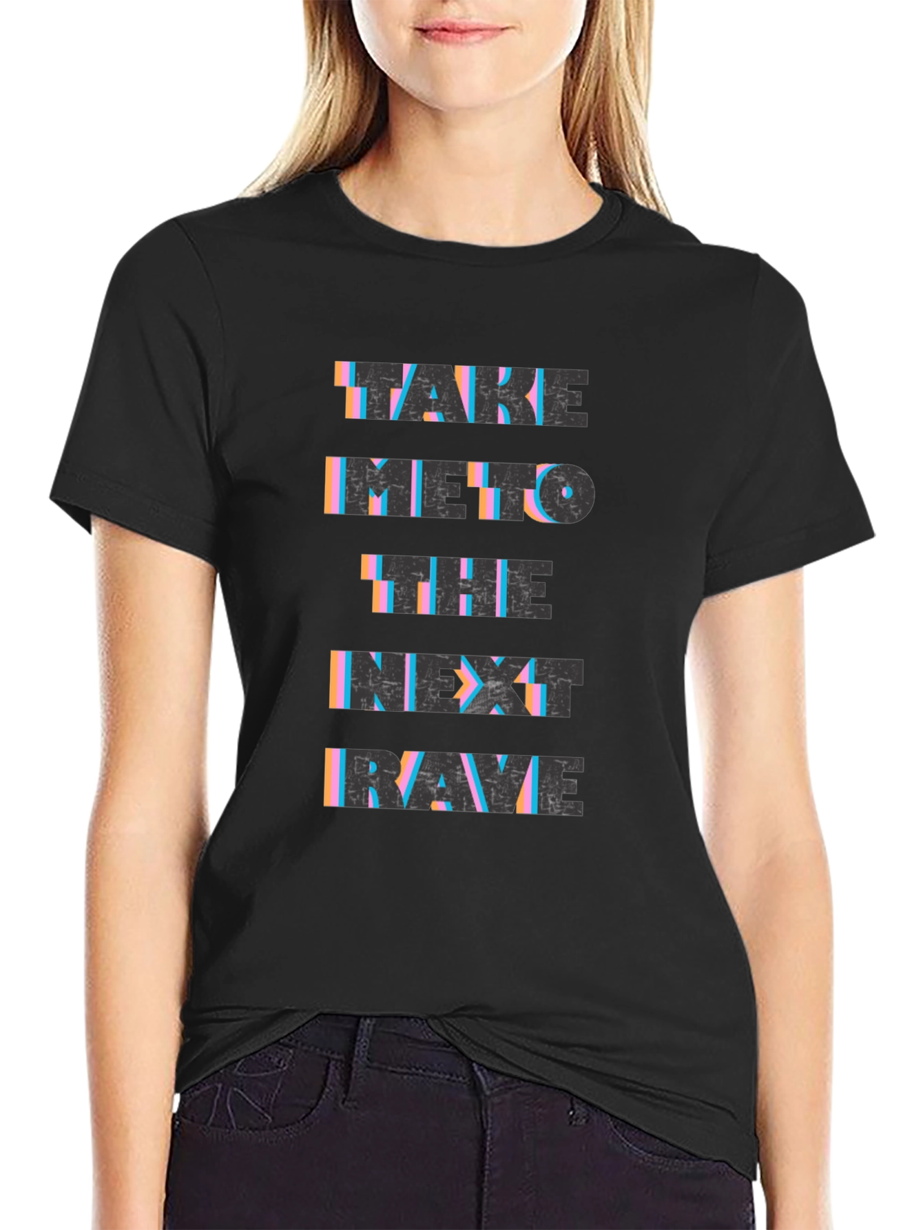 Take Me to the Next Rave Black Graphic Tee