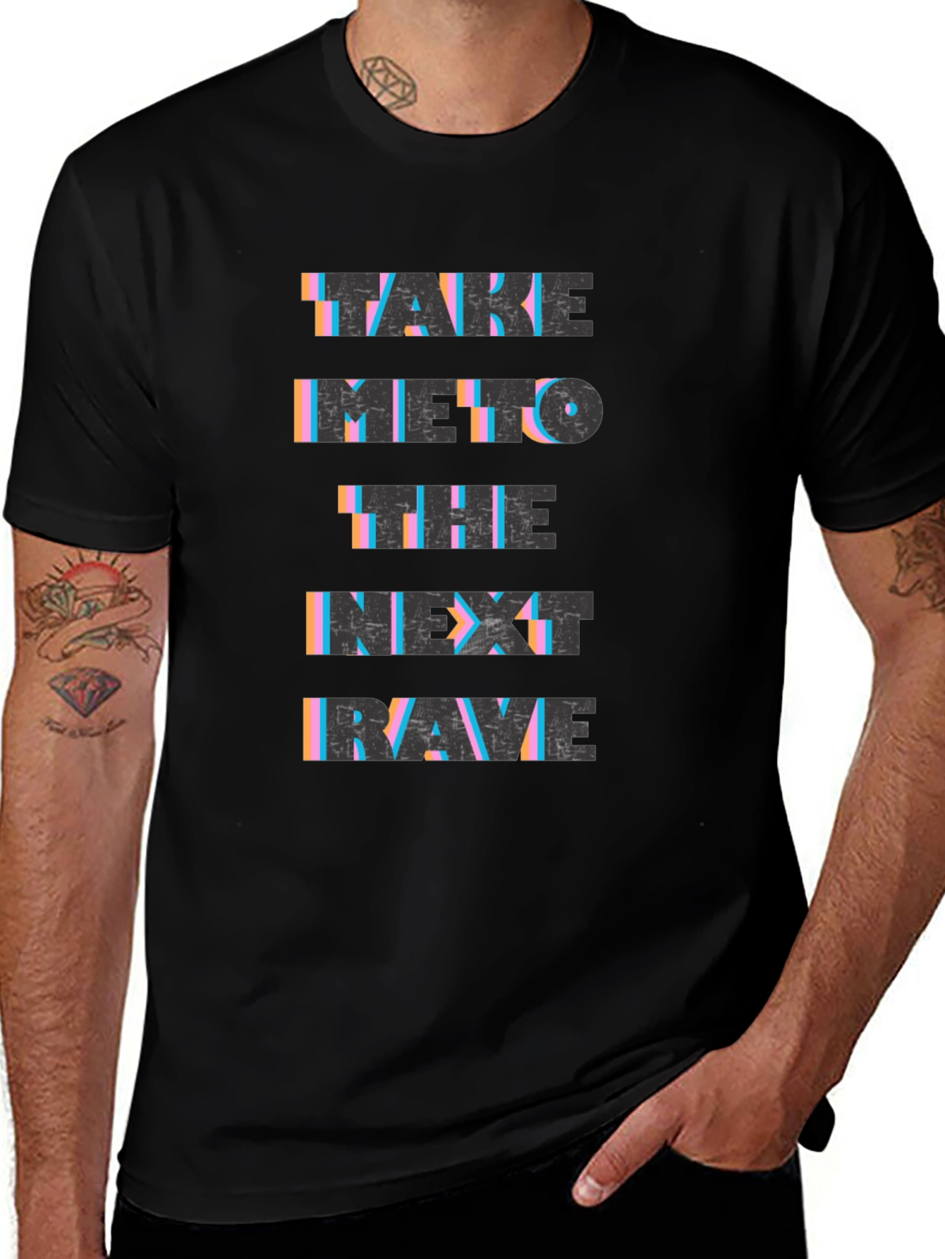 Take Me to the Next Rave Black Graphic Tee