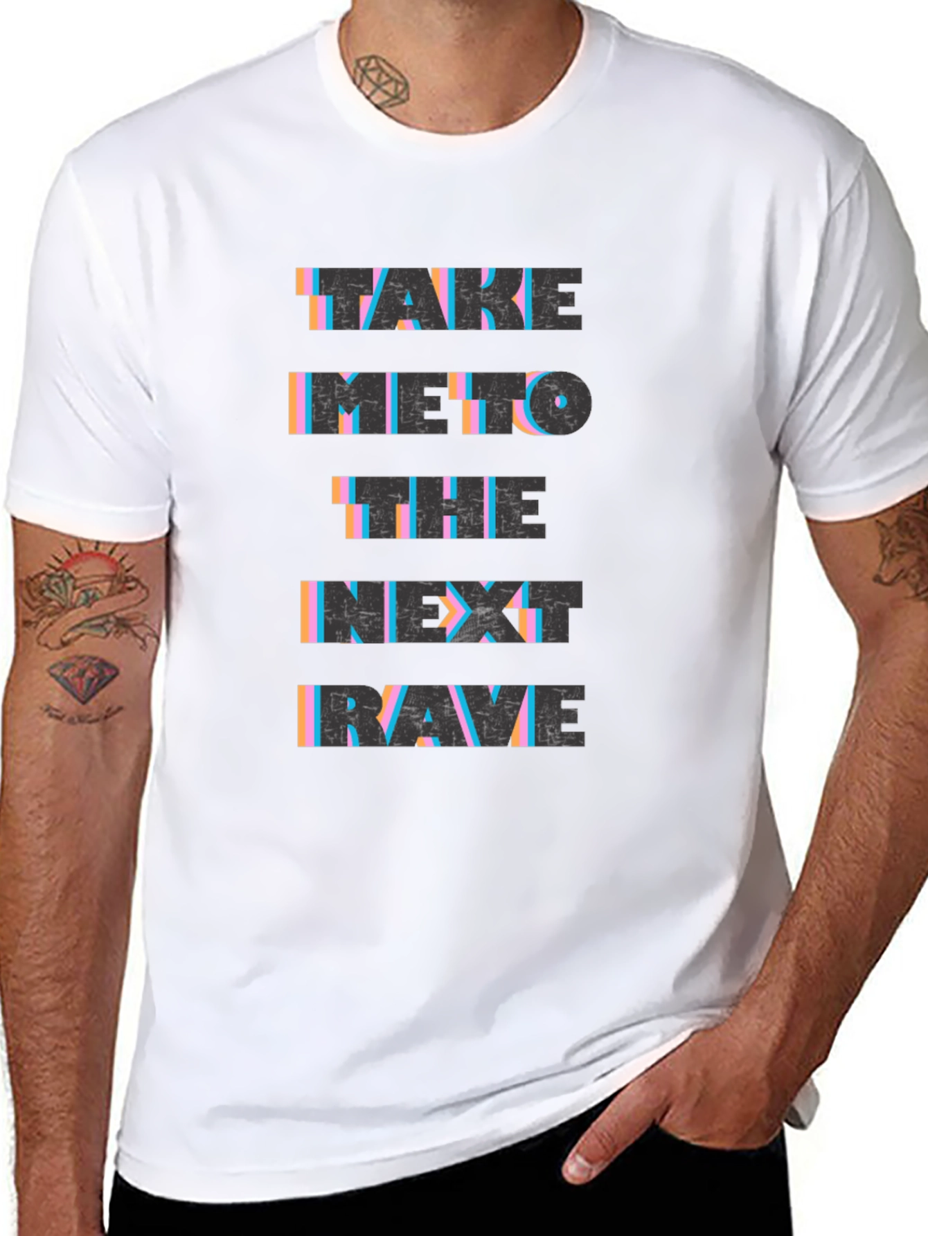 Take Me to the Next Rave Black Graphic Tee