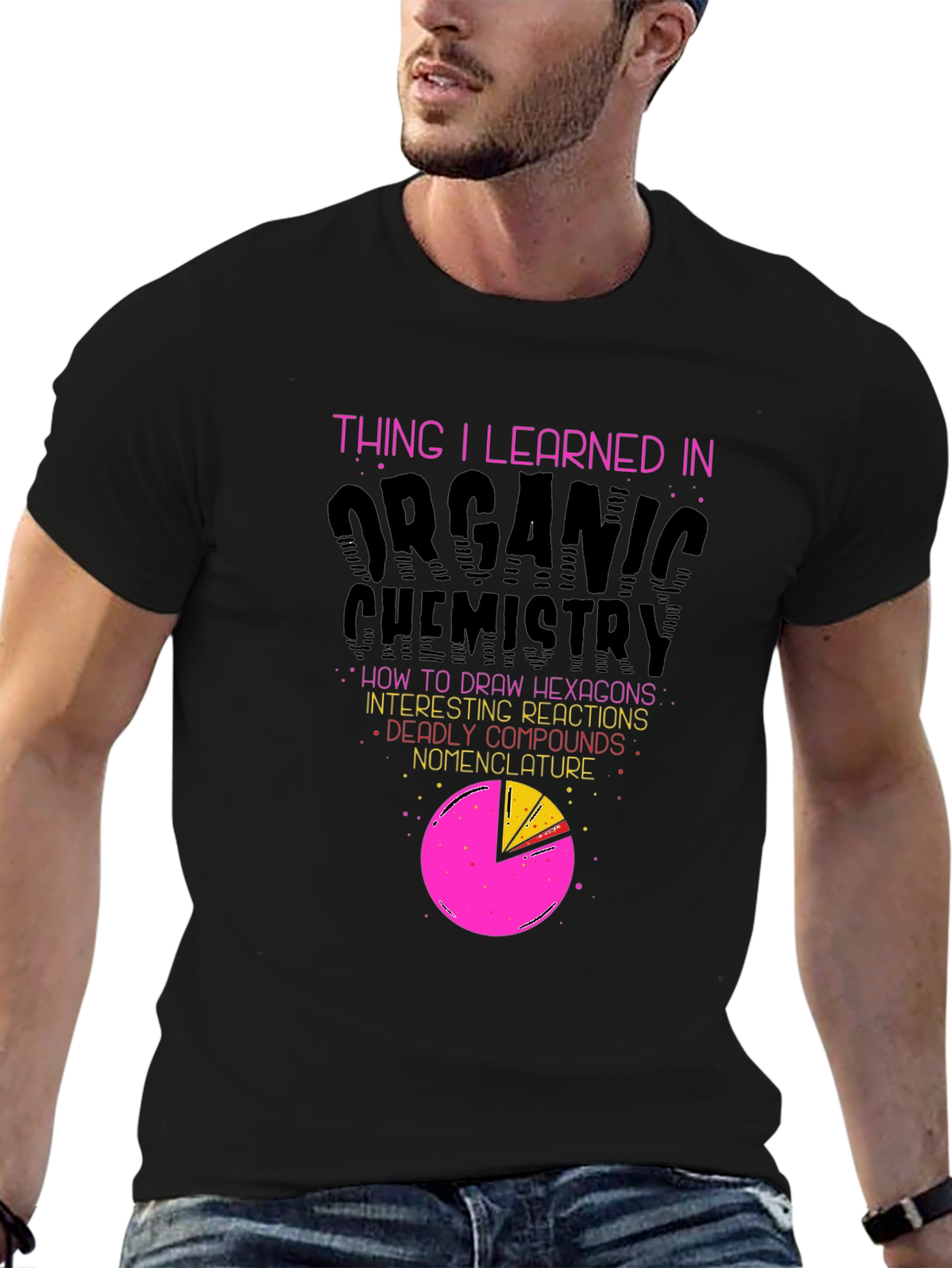 Organic Chemistry T-Shirt - Hexagons & Reactions