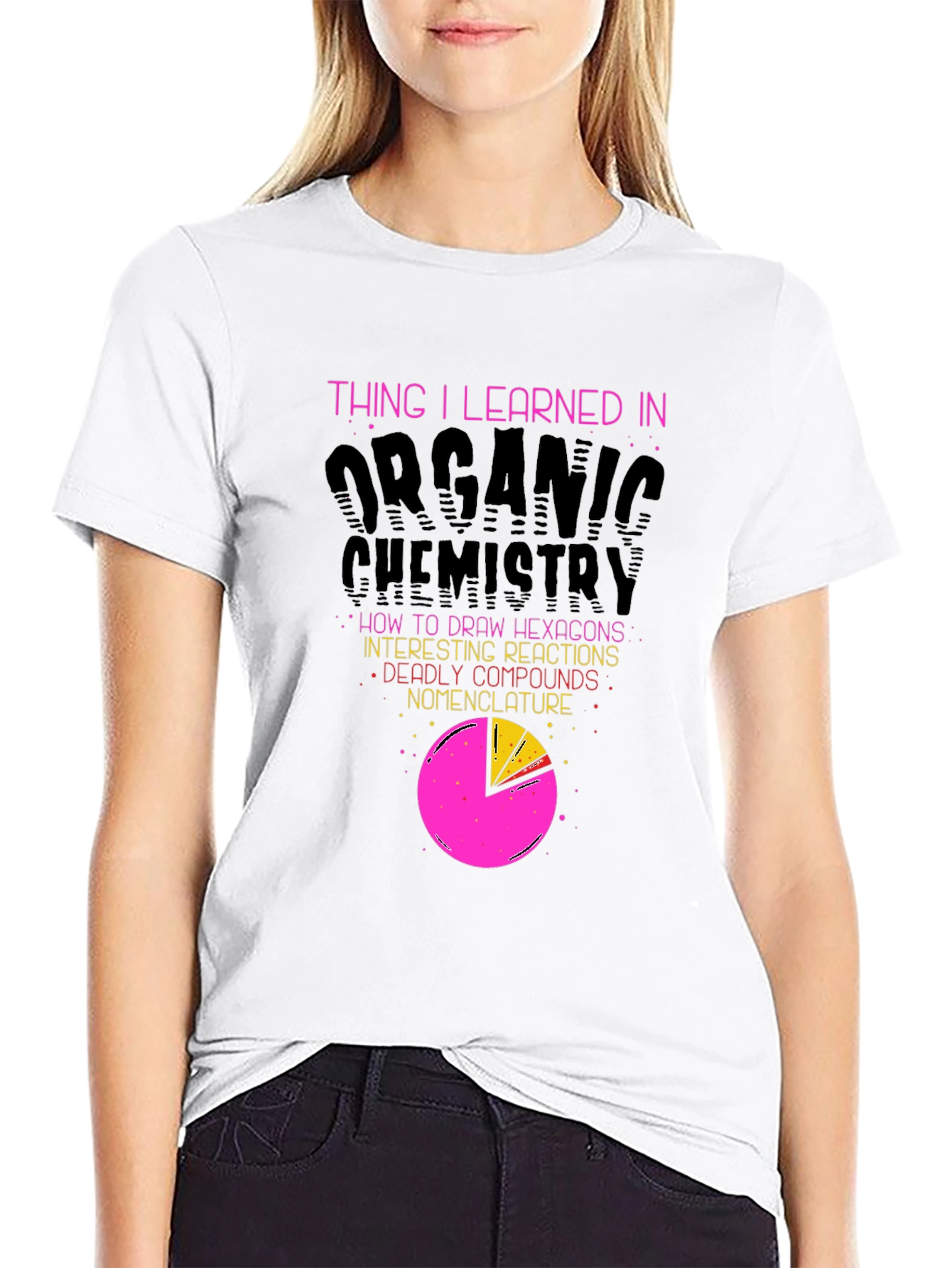 Organic Chemistry T-Shirt - Hexagons & Reactions