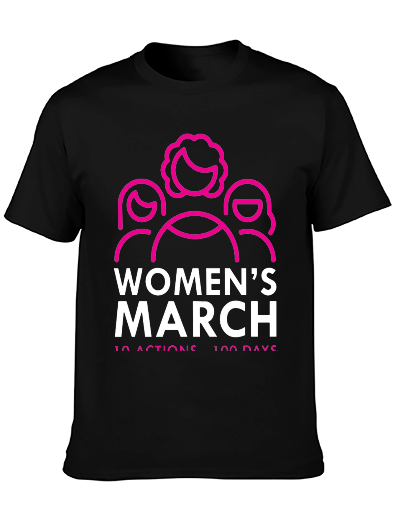 Womens March T-Shirt - 10 Actions 100 Days