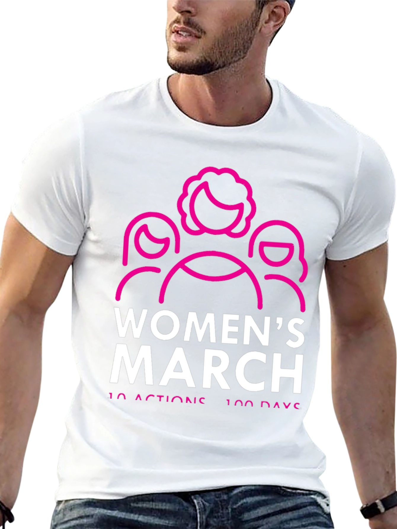 Womens March T-Shirt - 10 Actions 100 Days