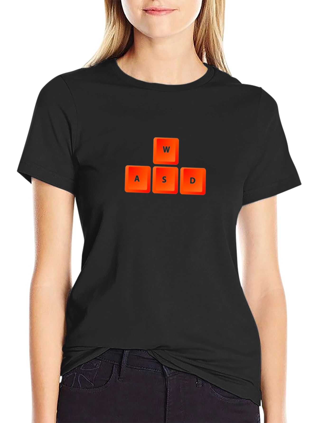 Gamer T-Shirt - WASD Keys Black Tee
