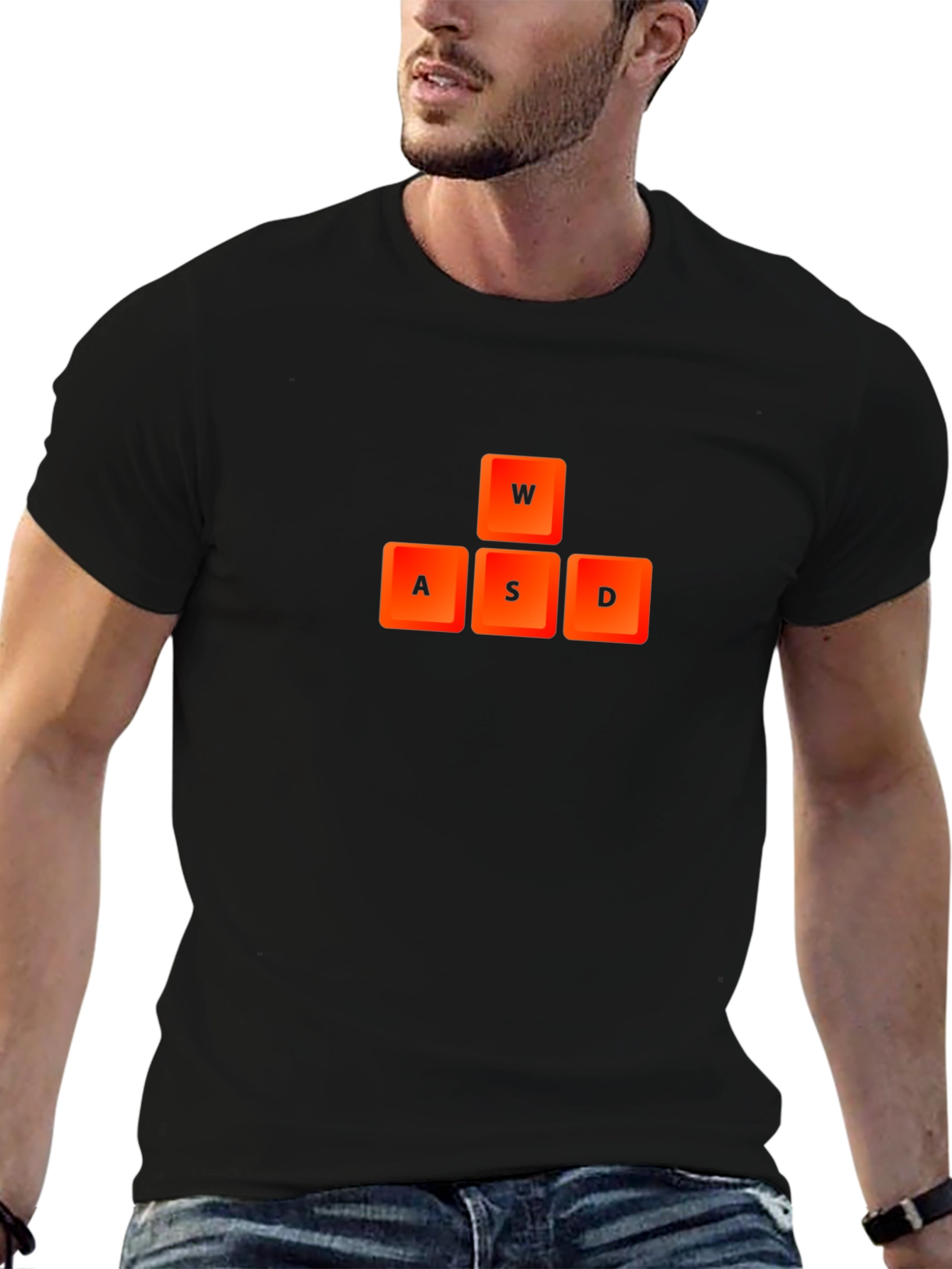 Gamer T-Shirt - WASD Keys Black Tee