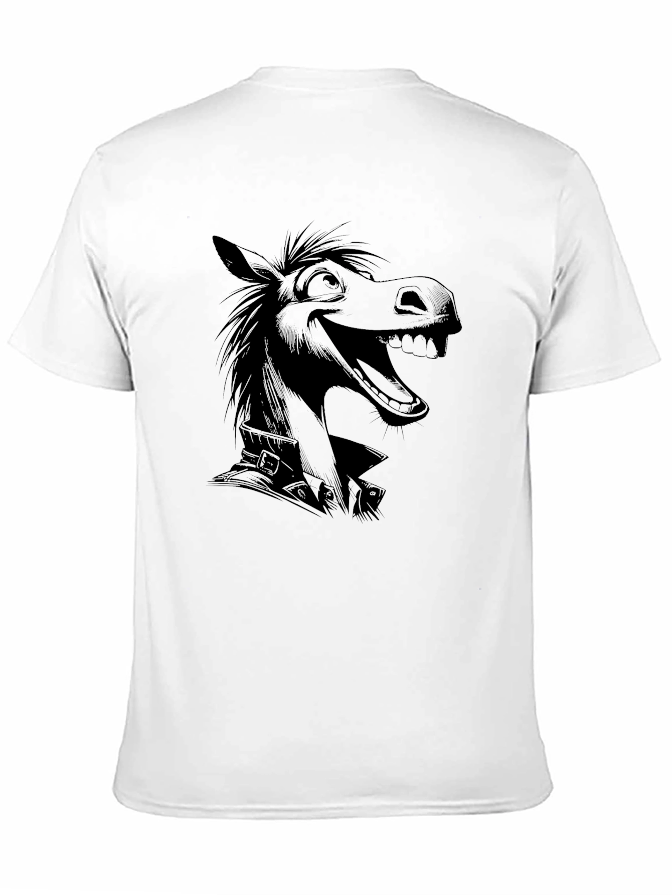 Cartoon Donkey Graphic Black T-Shirt