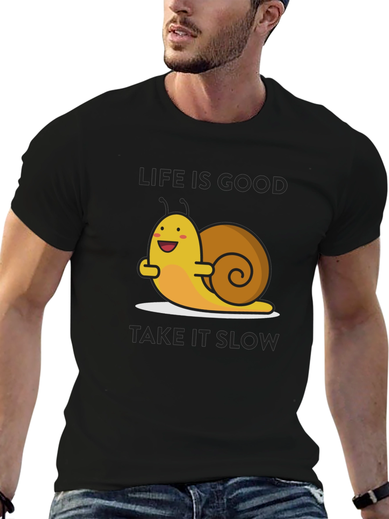 Life is Good Snail Graphic T-Shirt - Relaxed Fit