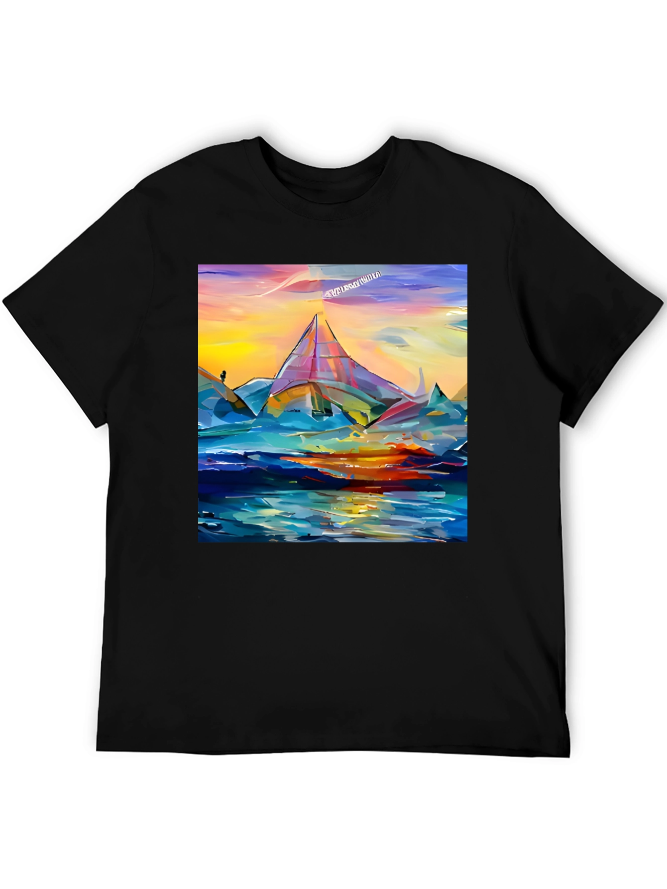 Abstract Mountain Graphic Tee - Artistic Design