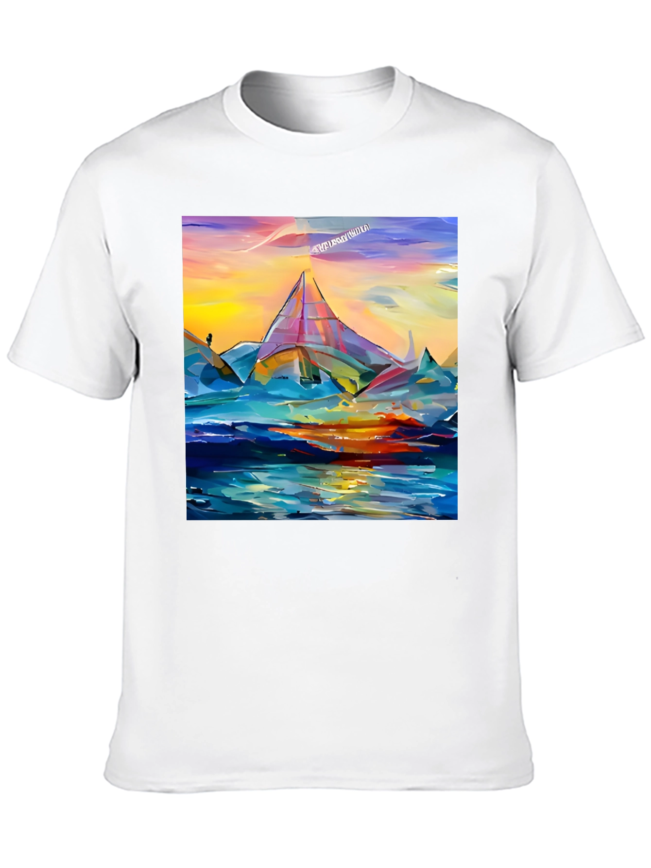 Abstract Mountain Graphic Tee - Artistic Design