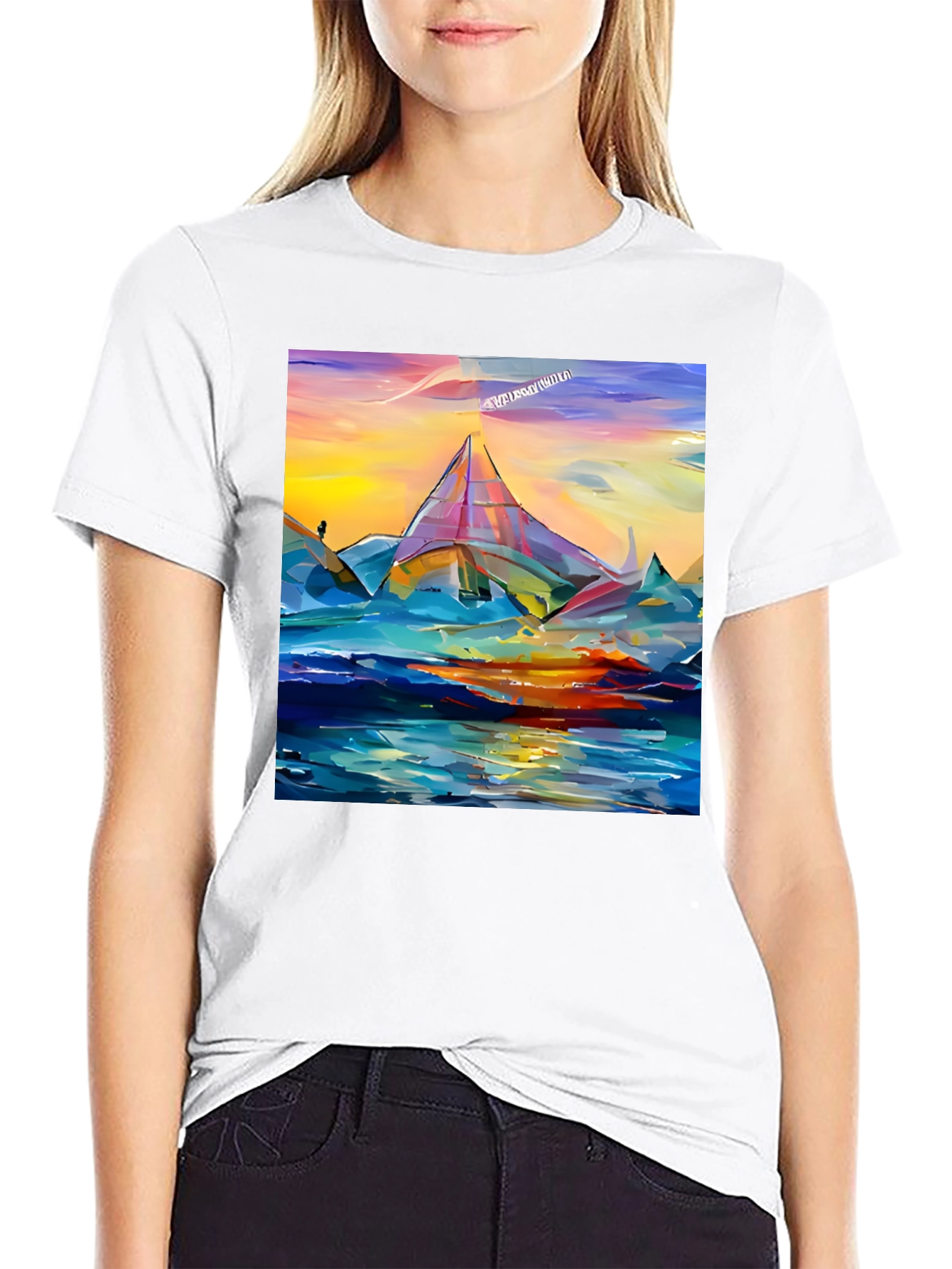 Abstract Mountain Graphic Tee - Artistic Design