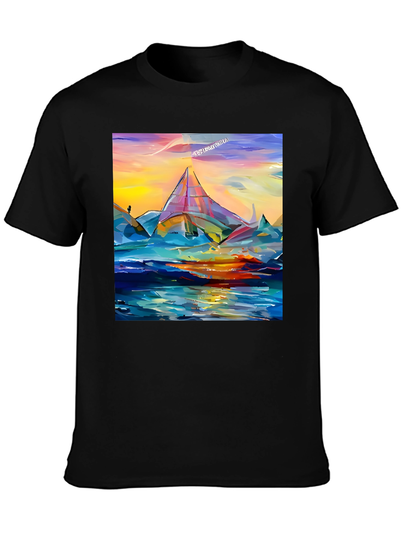 Abstract Mountain Graphic Tee - Artistic Design