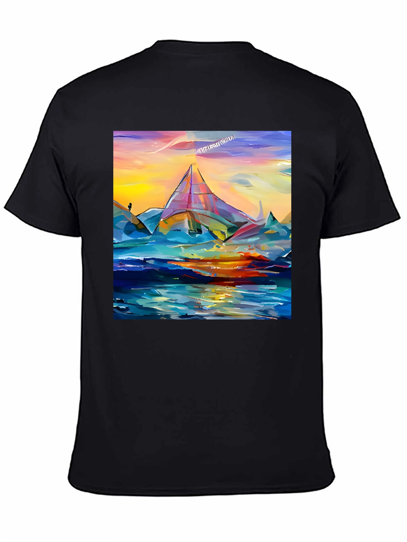 Abstract Mountain Graphic Tee - Artistic Design