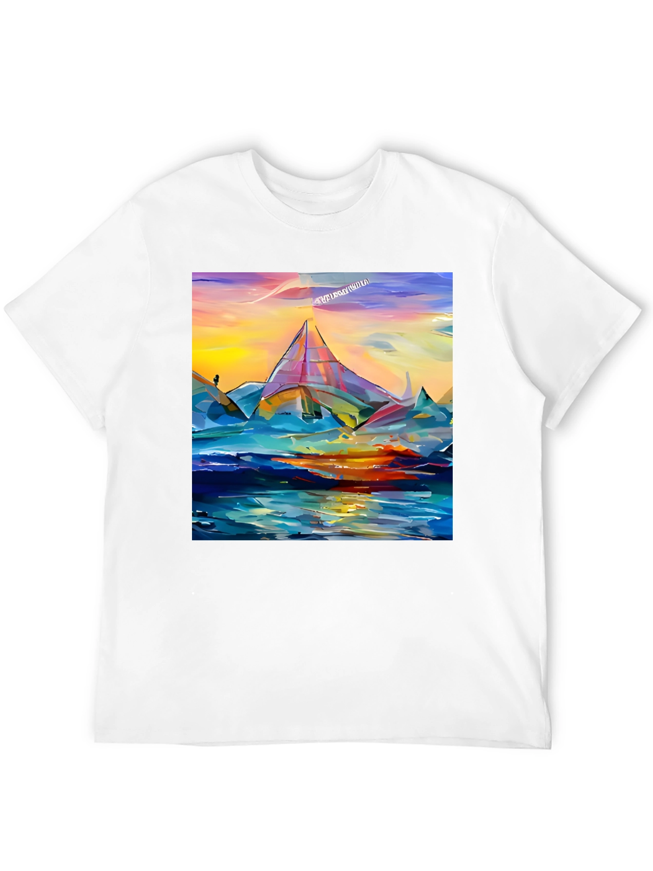 Abstract Mountain Graphic Tee - Artistic Design
