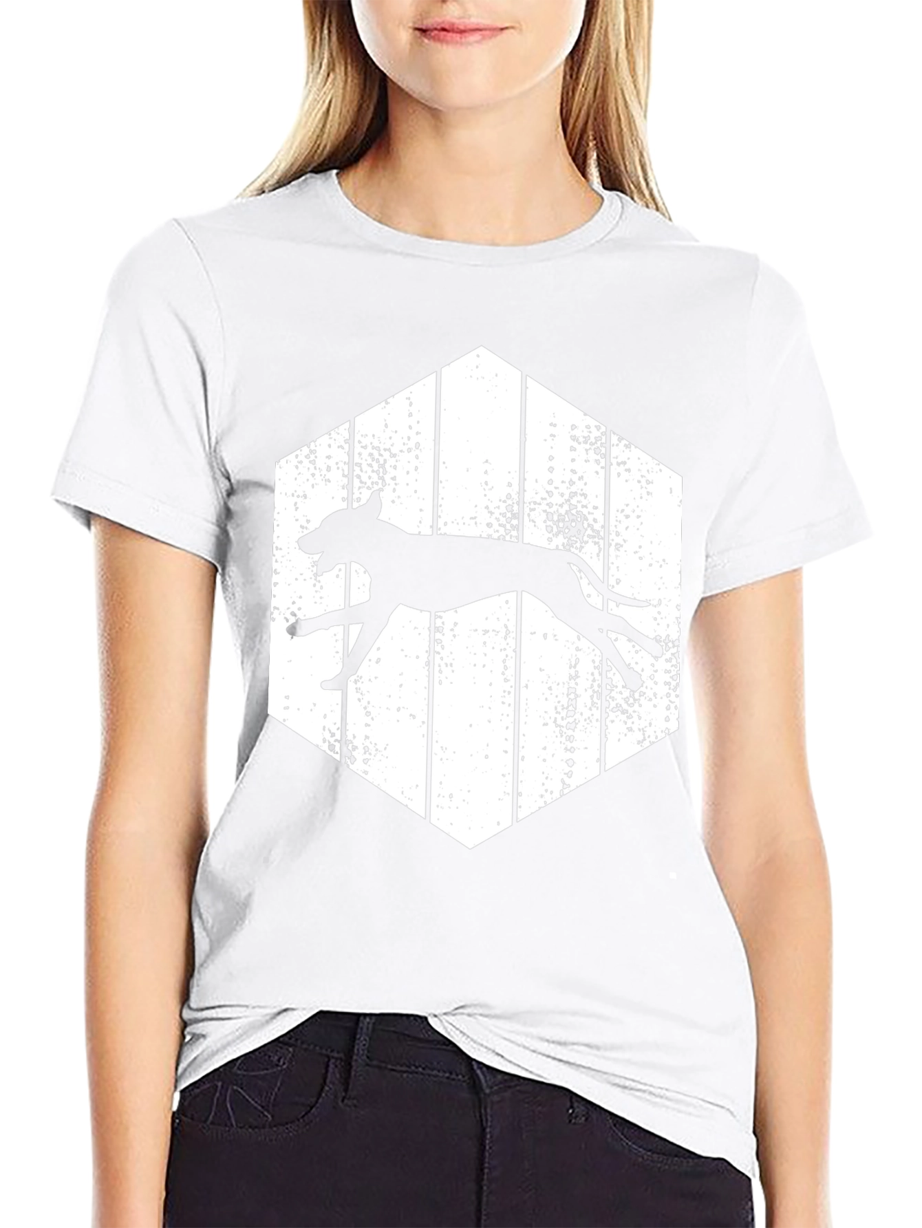 Running Dog Graphic Tee - Hexagon Design
