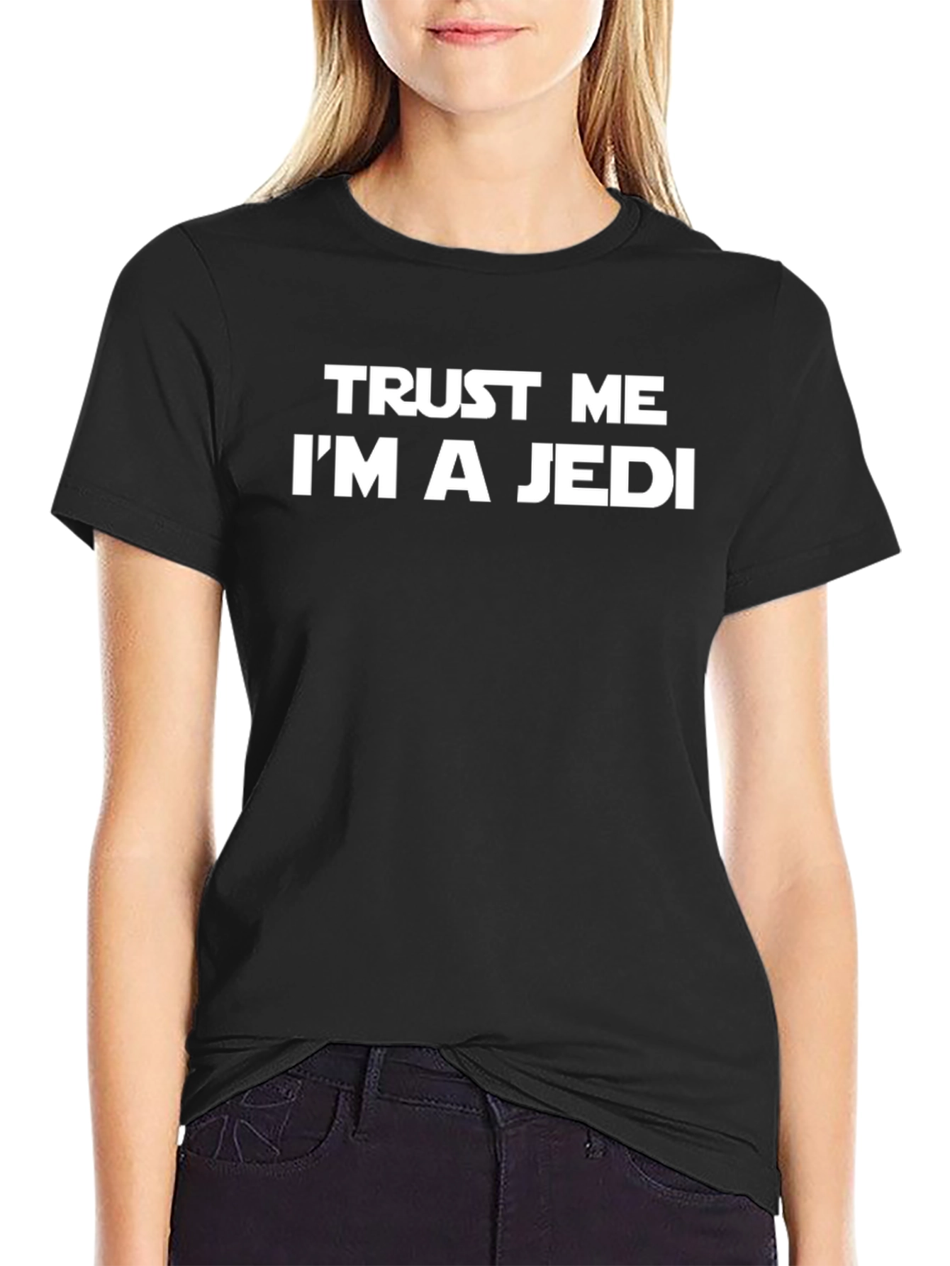 Trust Me Im a Jedi Black Cotton Tee